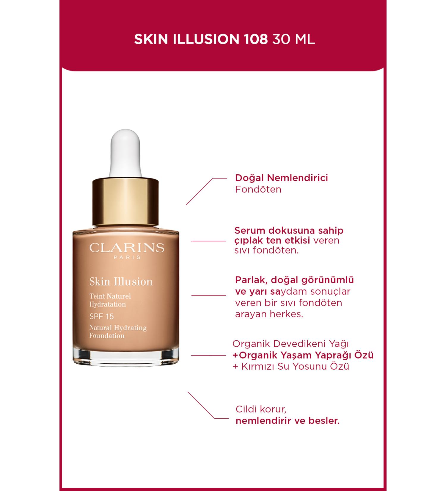 Clarins Skin Illusion 108 30 ml Natural Moisturizing Foundation