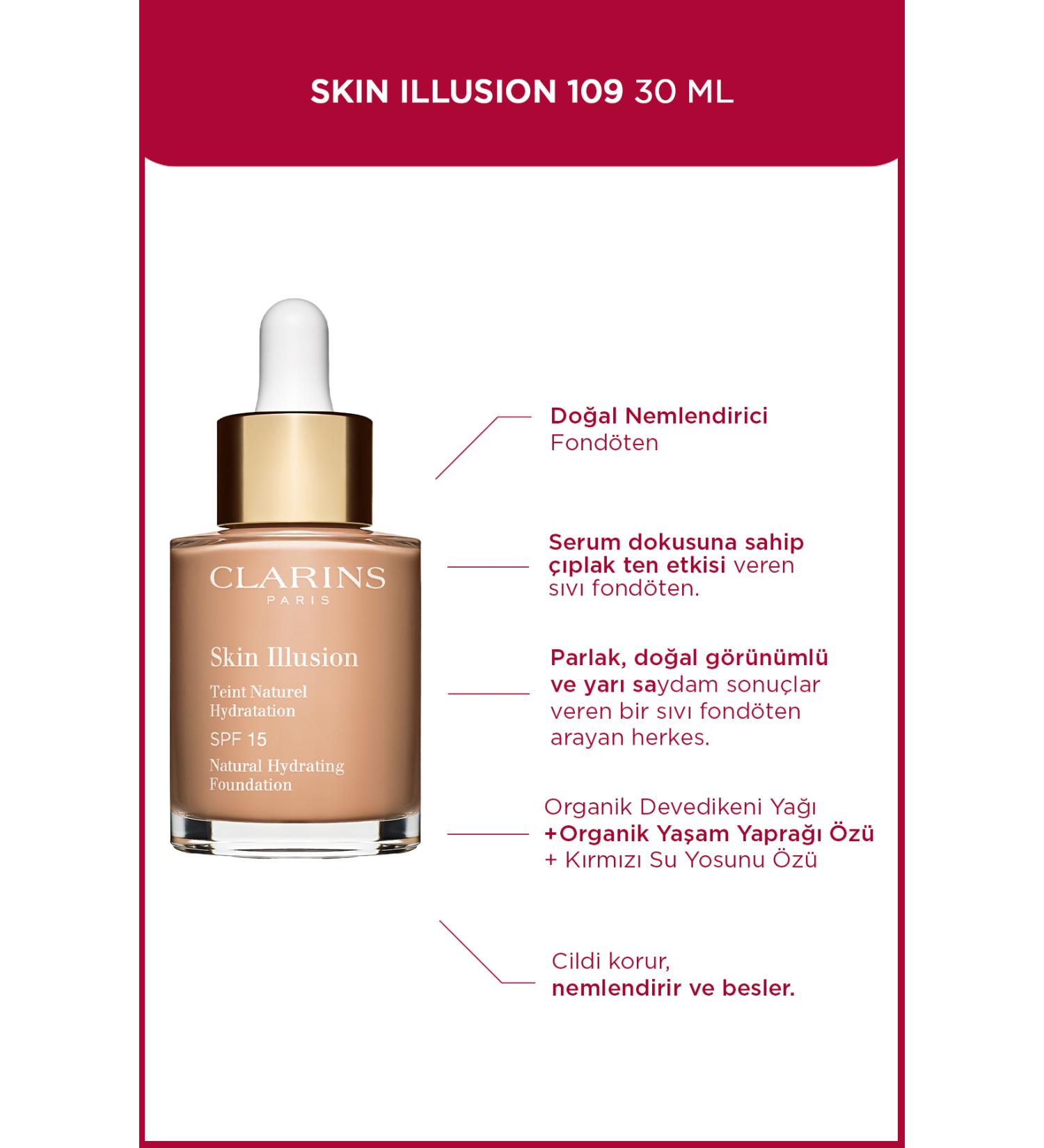 Clarins Skin Illusion 109 30 ml Natural Moisturizing Foundation