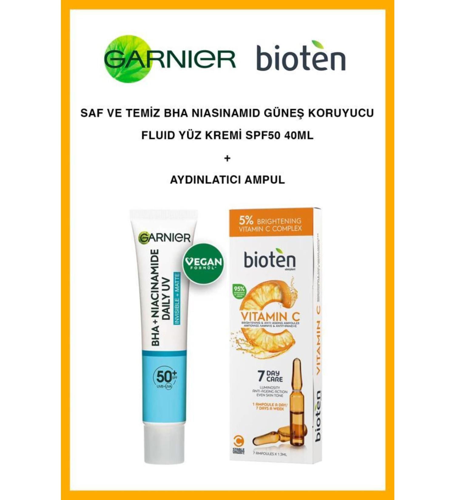 Garnier Bha Niacinamide Sunscreen Biotene Anti-Blemish Care Ampoule Sun Set