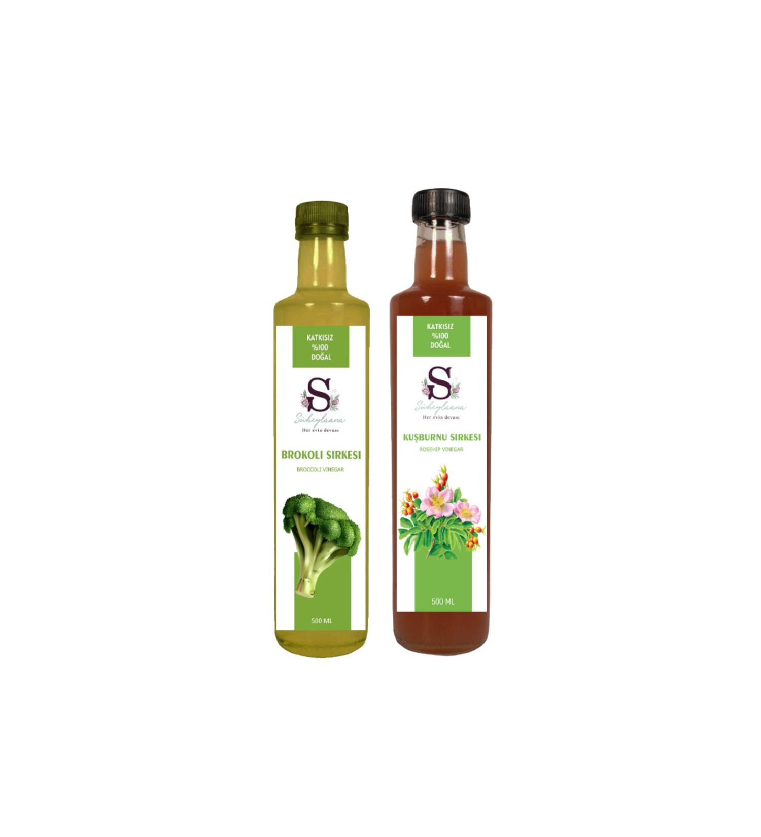 S heylaana Natural Broccoli Vinegar 500 ml and Rosehip Vinegar 500 ml