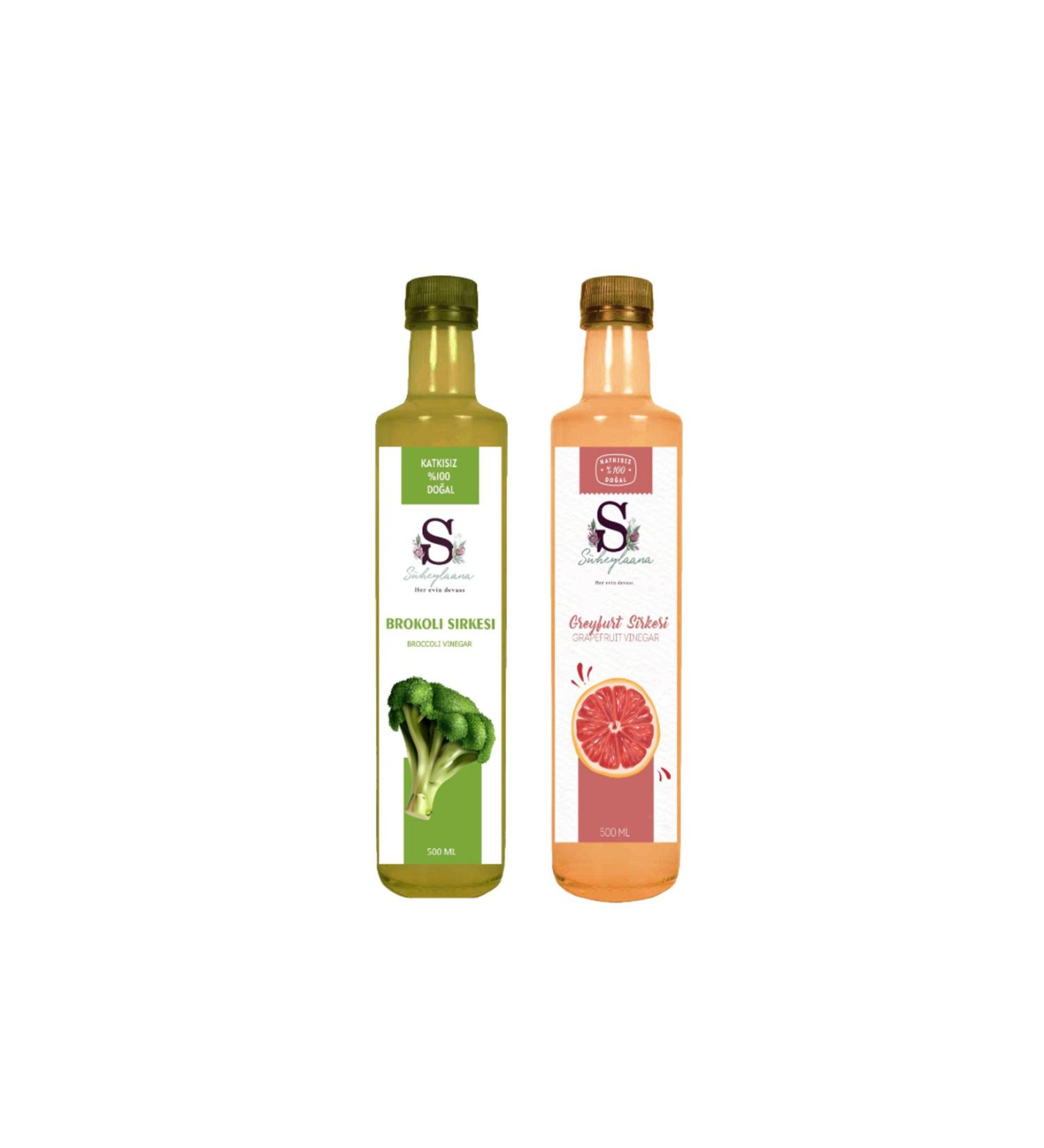 S heylaana Natural Broccoli Vinegar 500 ml and Grapefruit Vinegar 500 ml