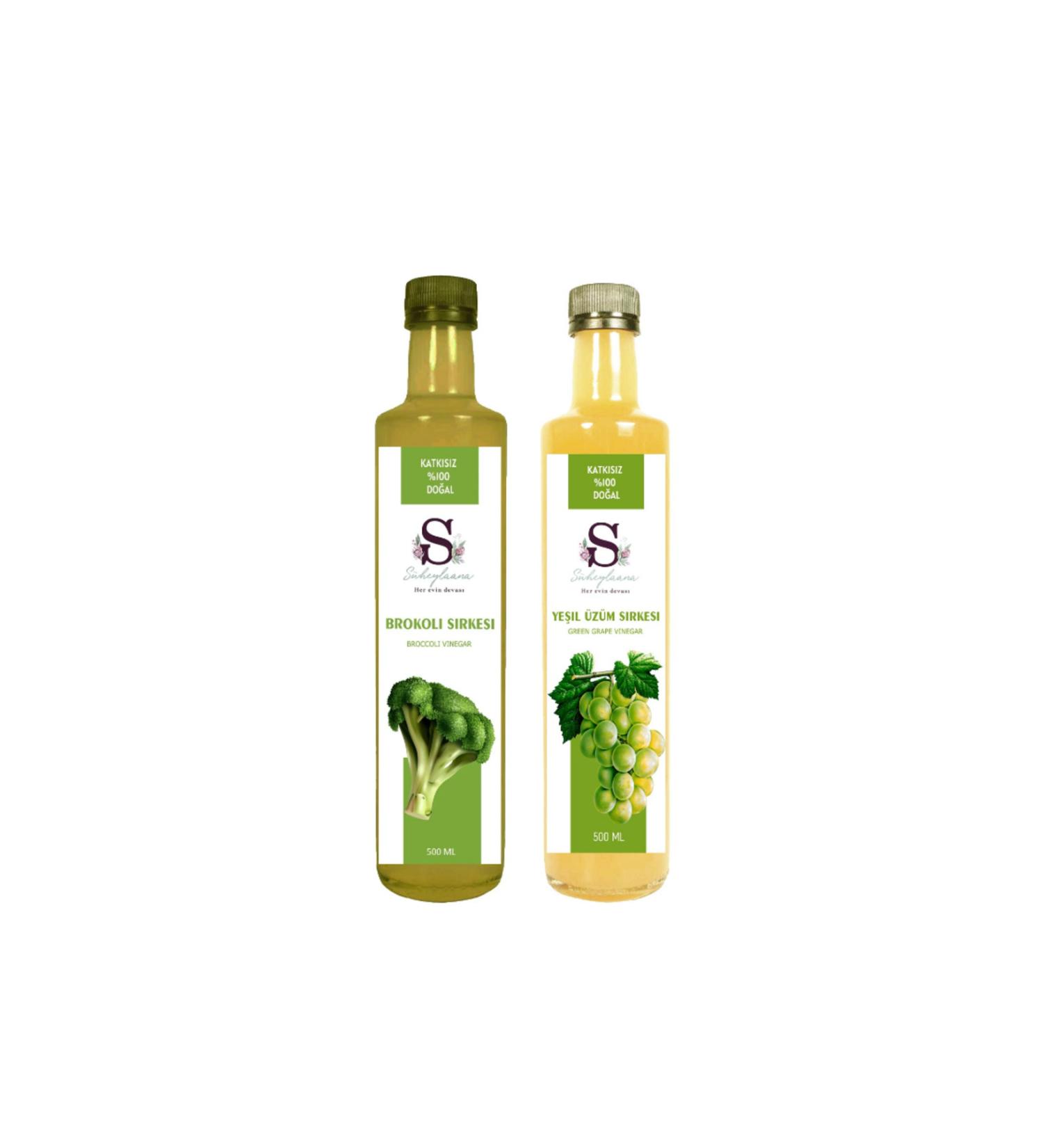 S heylaana Natural Broccoli Vinegar 500 ml and Green Grape Vinegar 500 ml