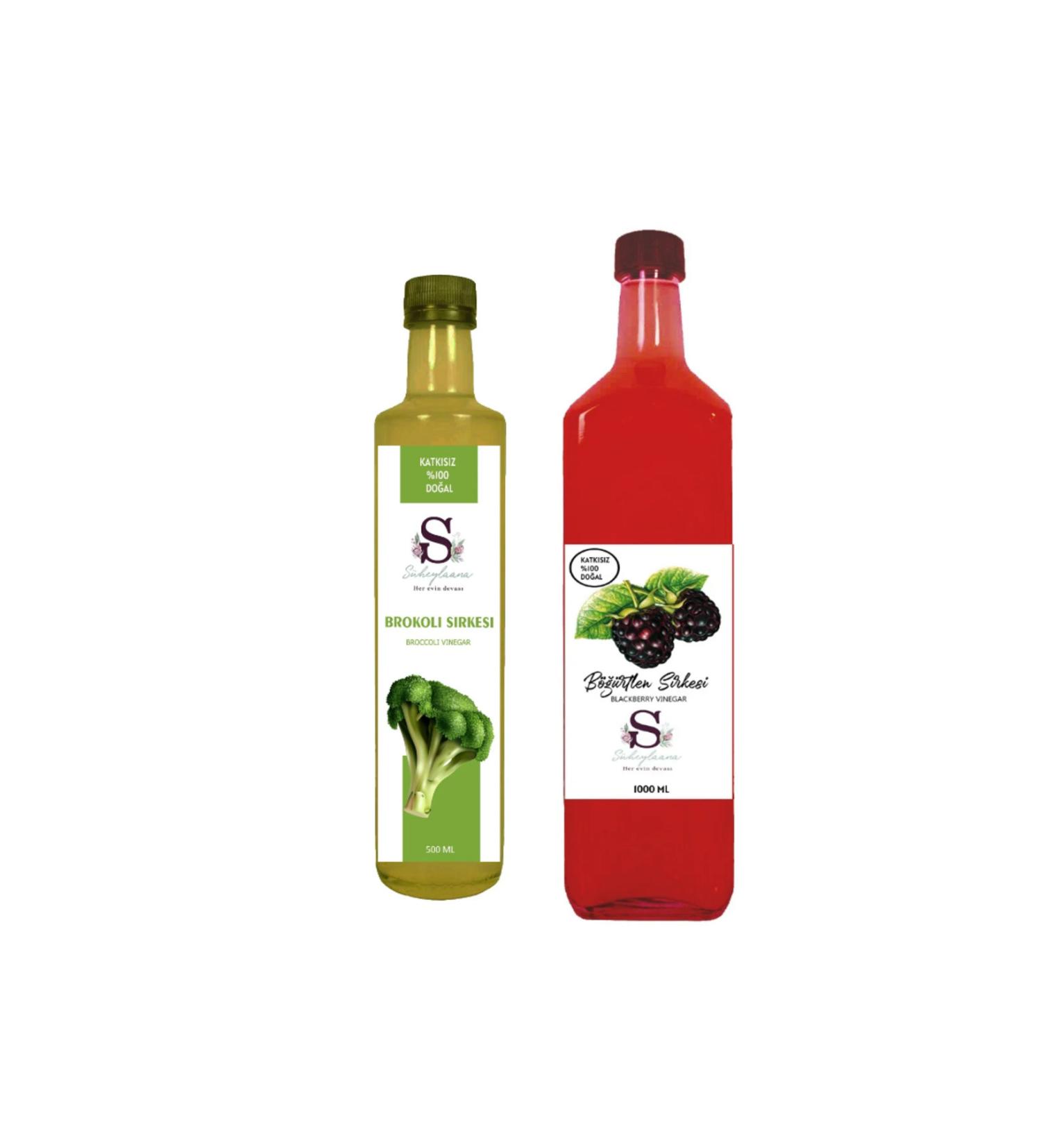 S heylaana Natural Broccoli Vinegar 500 ml and Blackberry Vinegar 1000 ml