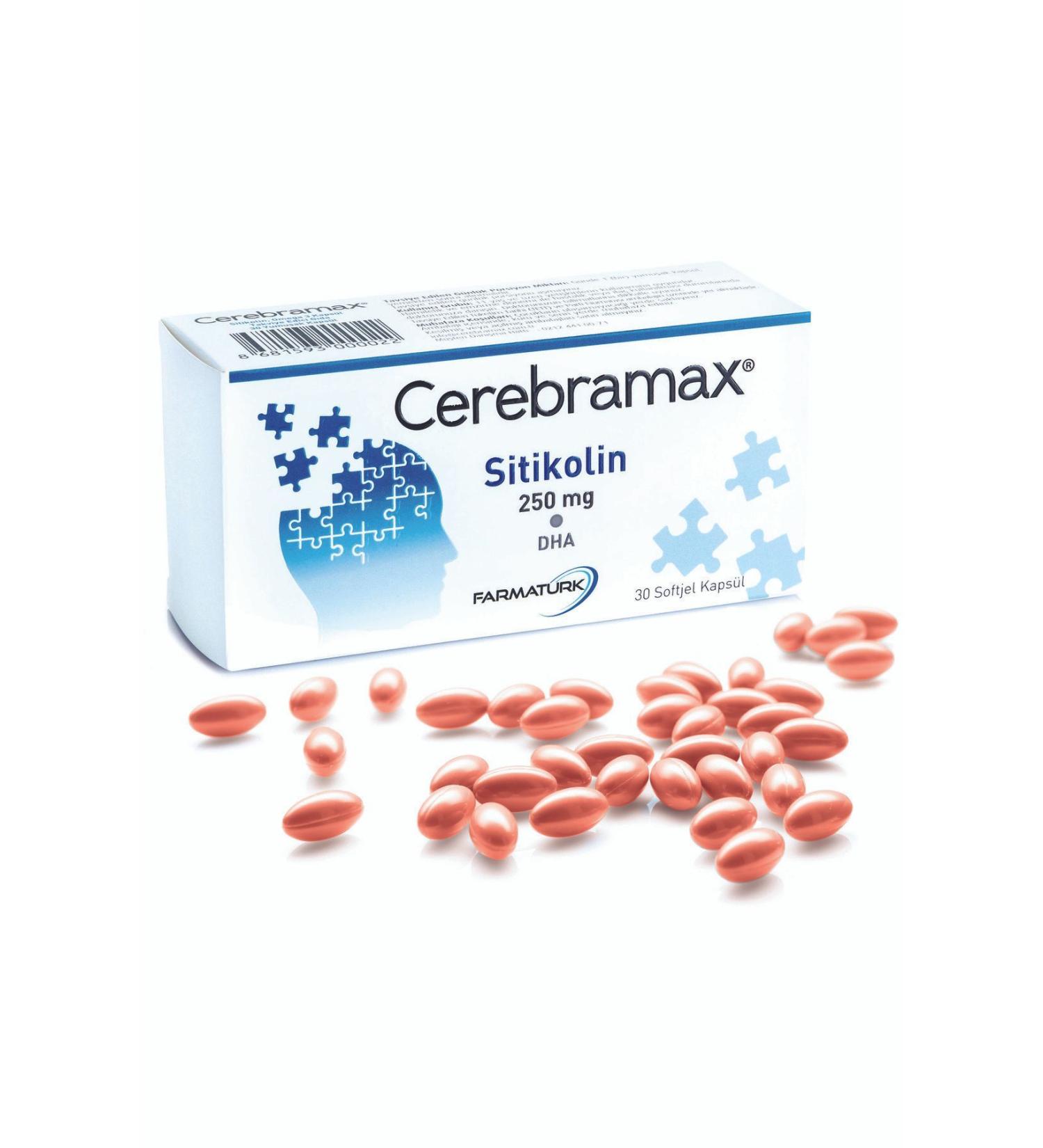 Farmaturk Cerebramax 30 Capsules - Citicoline Content