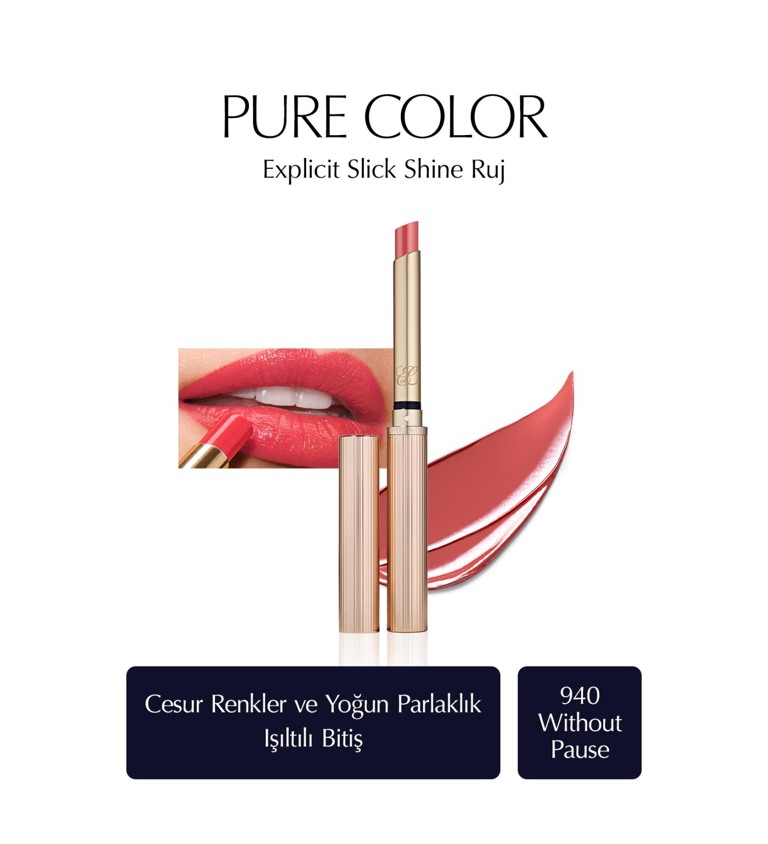 Estee Lauder Pure Color Explicit Slick Shine Lipstick - Color: 940 Without Pause - Buy Online on GoSupps.com