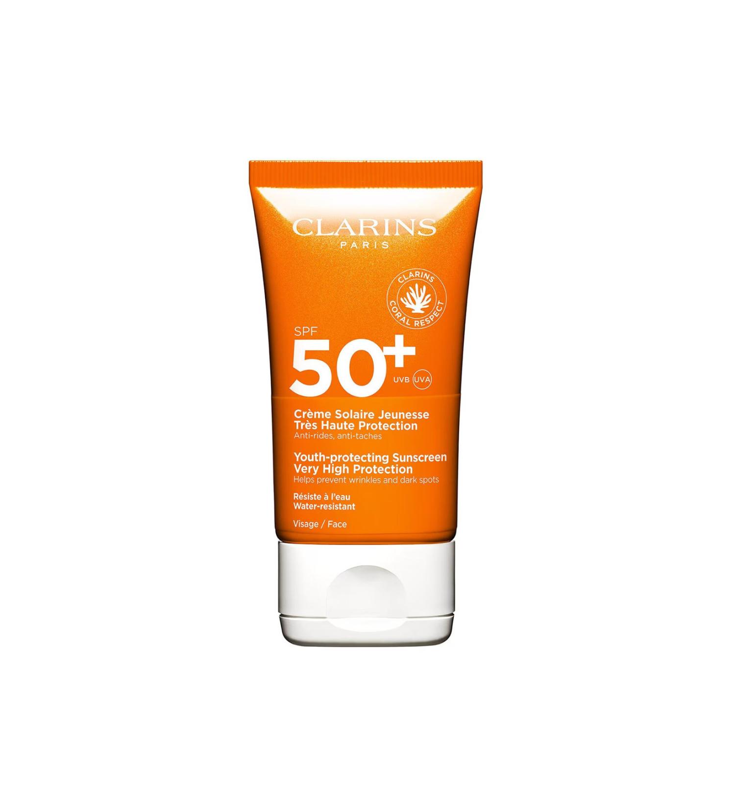 Clarins All Skin Types SPF 50+ High Protection Face Sun Cream-50 ml - Buy Online on GoSupps.com