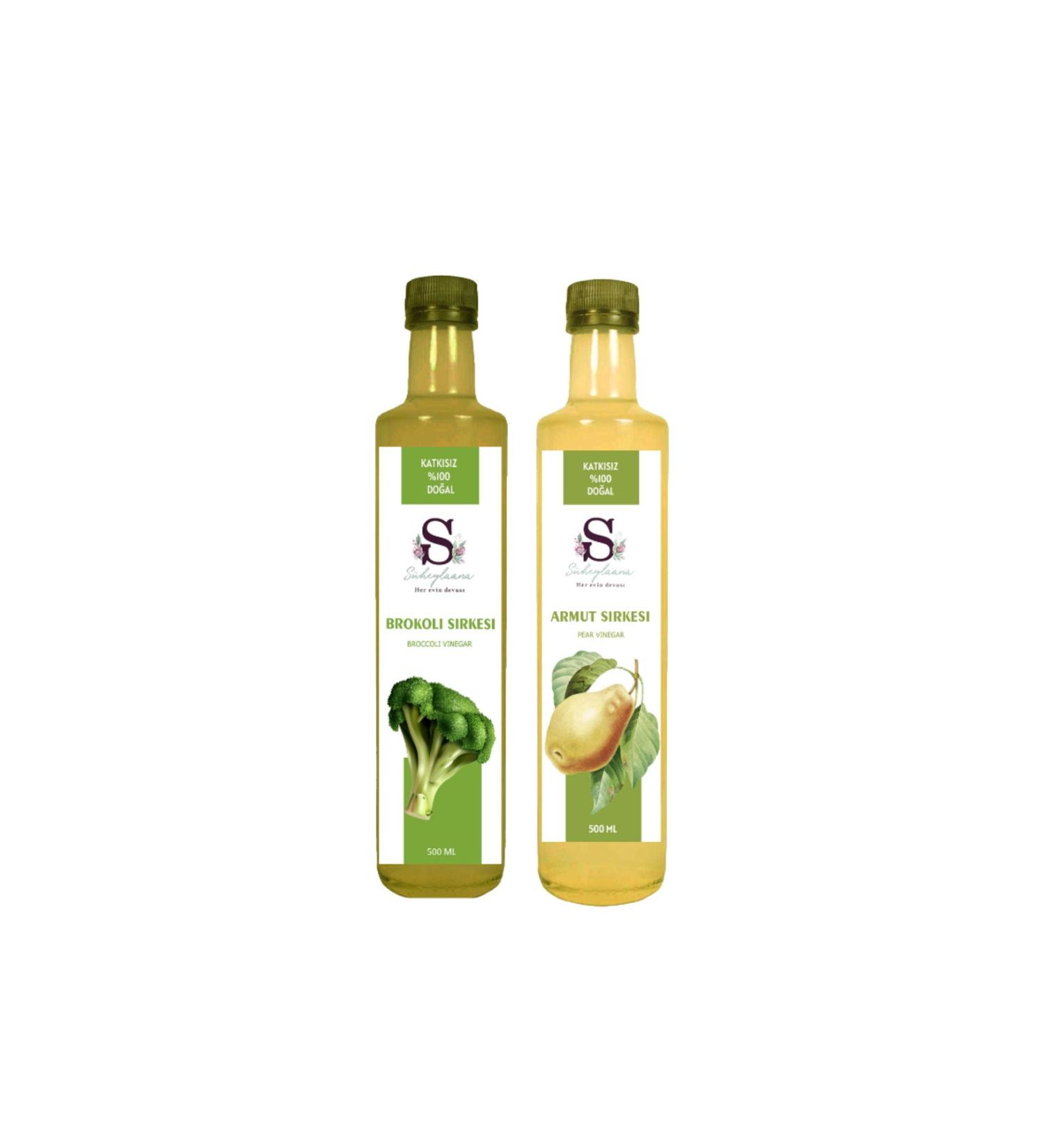 S heylaana Natural Broccoli Vinegar 500 ml and Pear Vinegar 500 ml