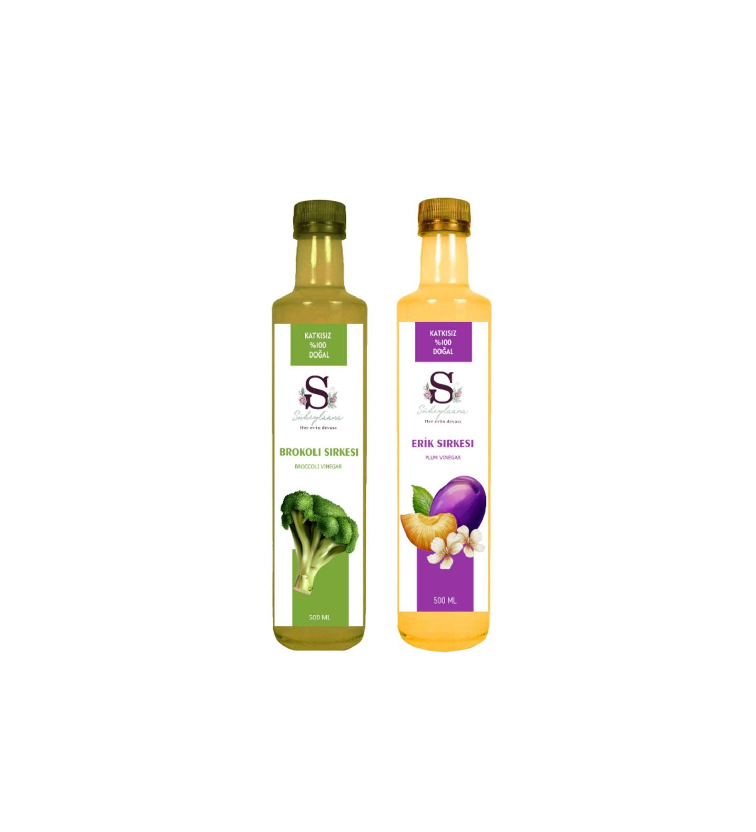 S heylaana Natural Broccoli Vinegar 500 ml and Plum Vinegar 500 ml