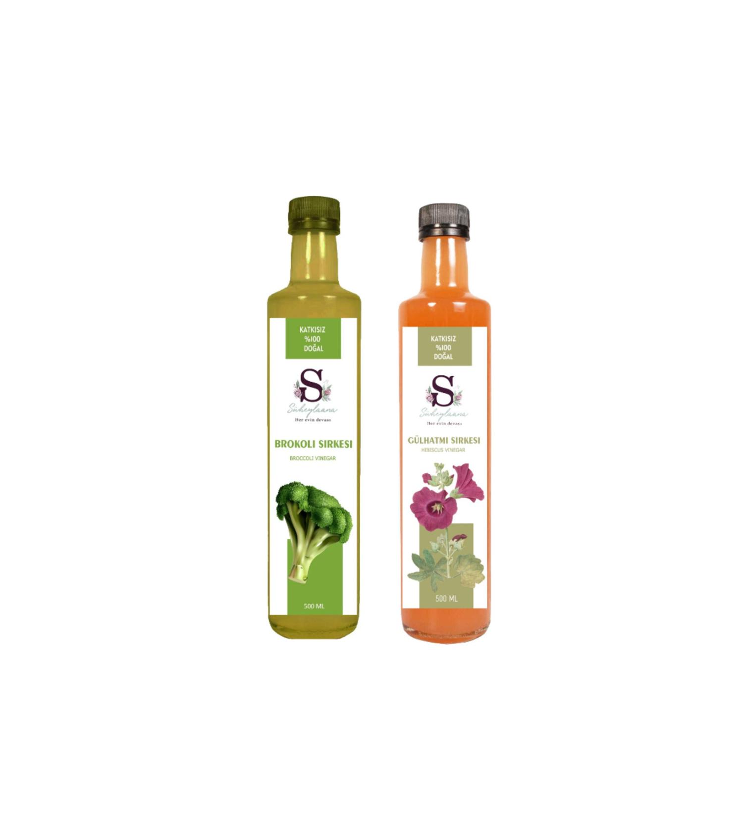 S heylaana Natural Broccoli Vinegar 500 ml and Hollyhock Vinegar 500 ml