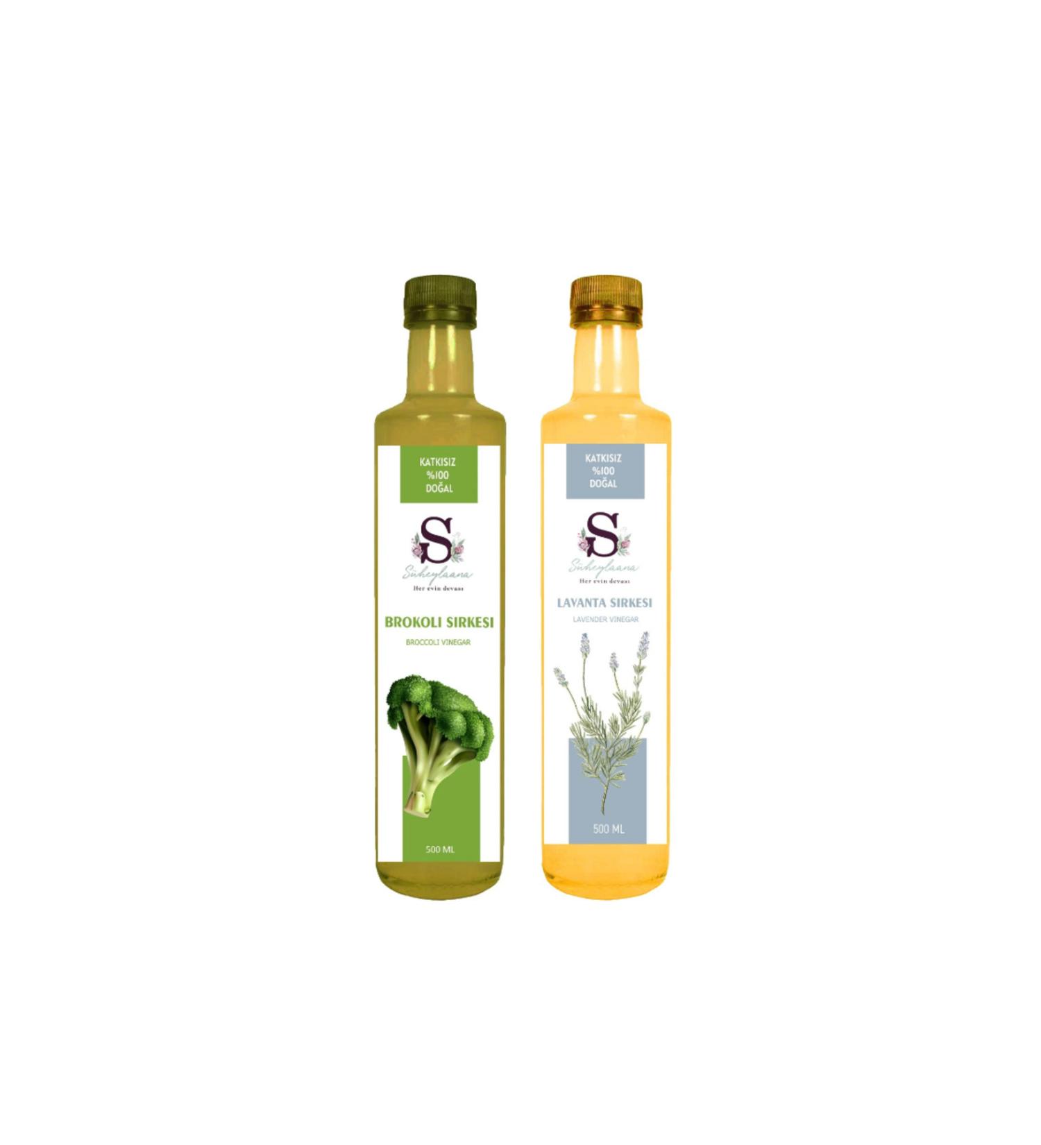S heylaana Natural Broccoli Vinegar 500 ml and Lavender Vinegar 500 ml