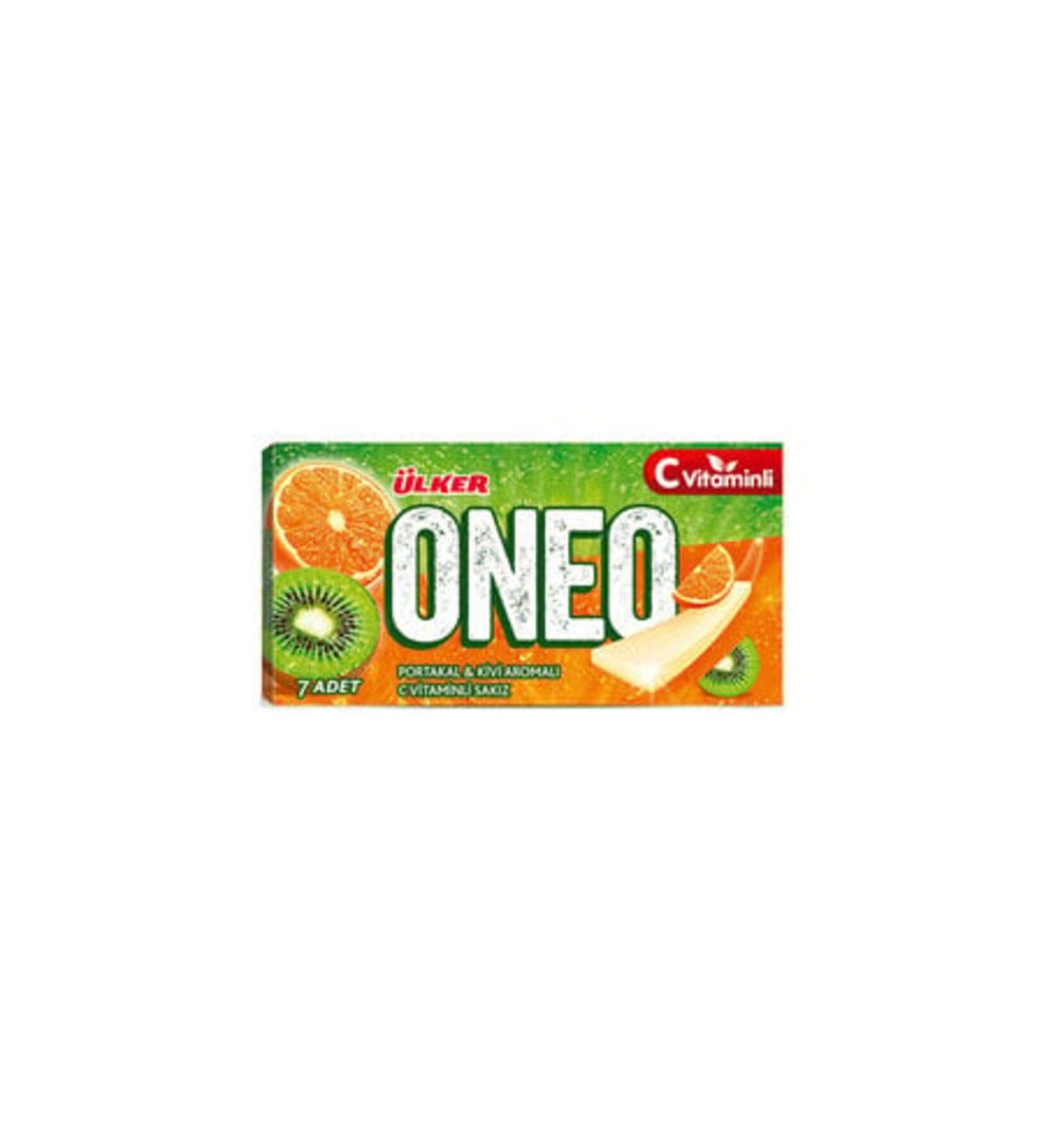 Oneo Slims Orange & Kiwi Flavored Sugar Free Gum 14 Gr (12 PIECES)