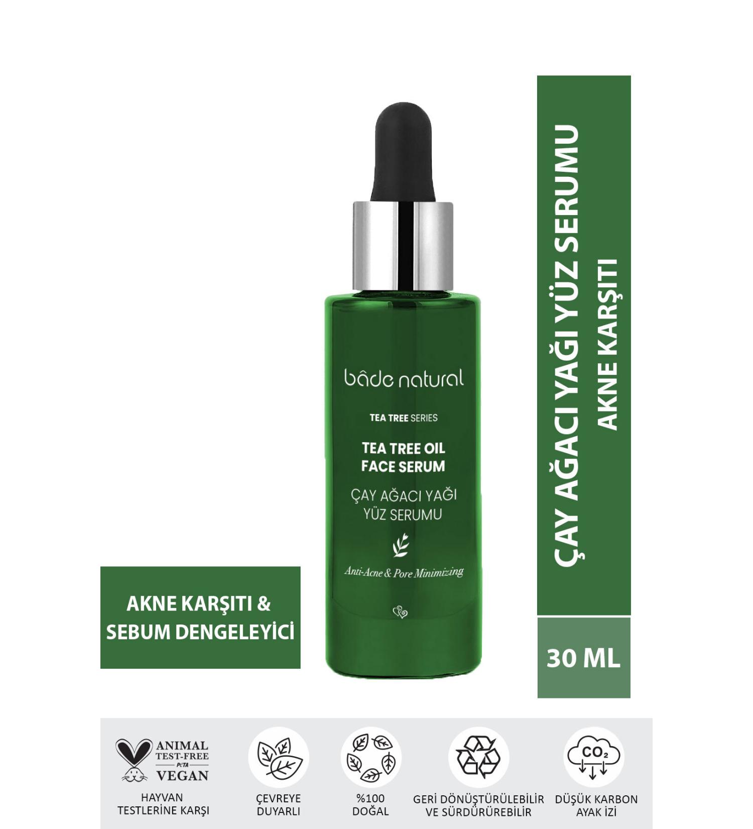 Bade Natural Tea Tree Anti-Acne and Pore Tightening Face Serum 30 ml - Buy Online on GoSupps.com