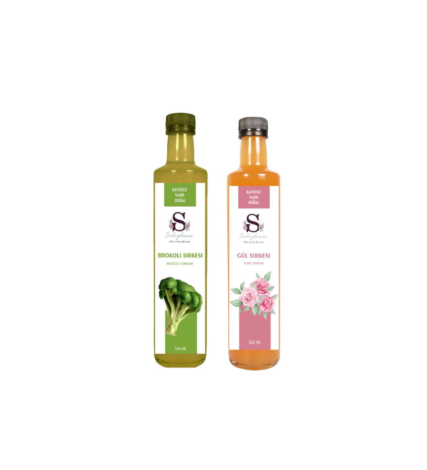 S heylaana Natural Broccoli Vinegar 500 ml and Rose Vinegar 500 ml
