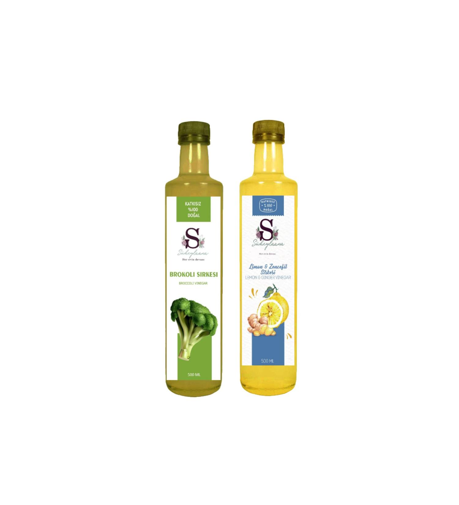 Suheylaana Natural Broccoli Vinegar 500 ml and Lemon & Ginger Vinegar 500 ml