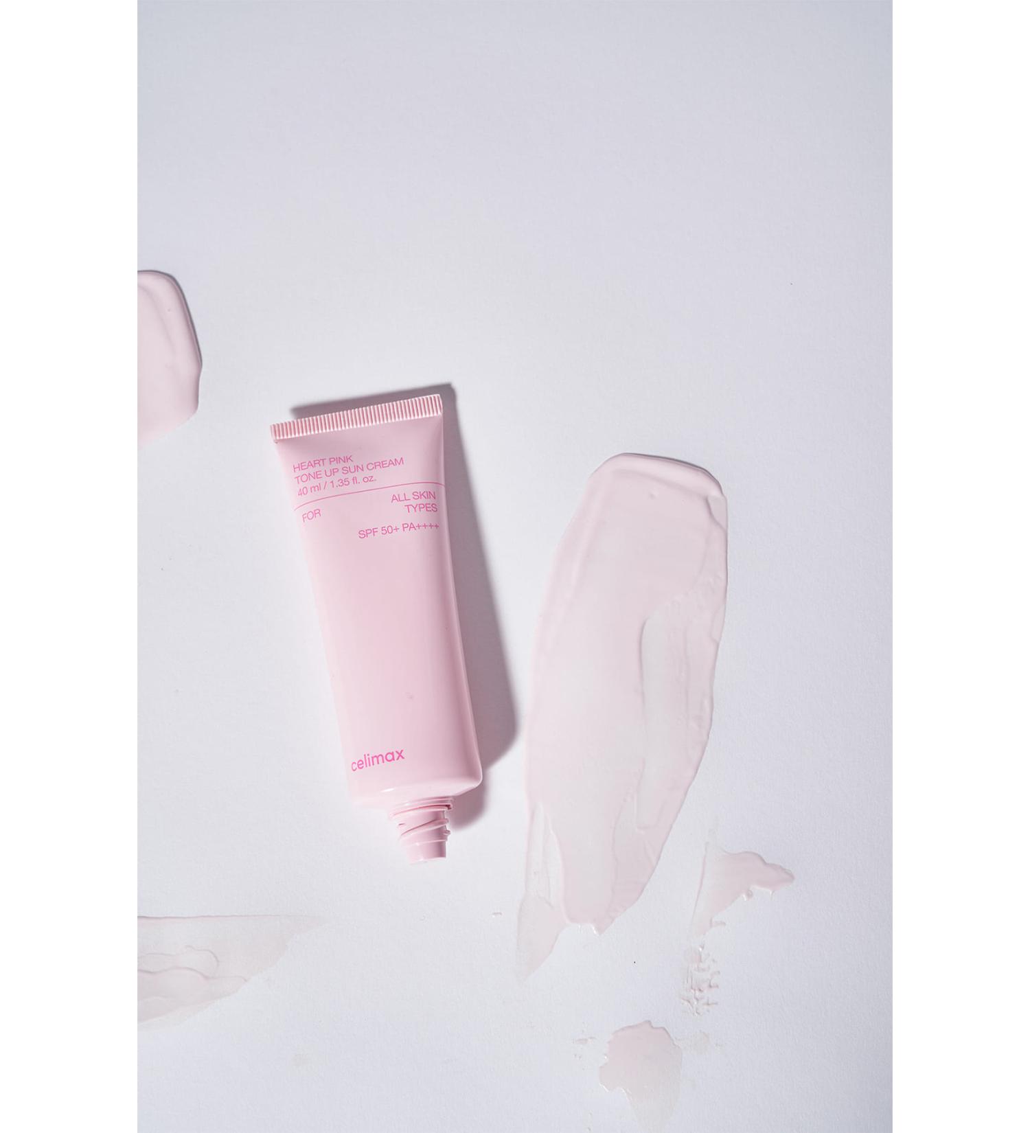 Celimax Heart Pink Tone Up Sun Cream SPF+PA++++/ Pink Tone-Up Sunscreen Cream - Buy Online on GoSupps.com