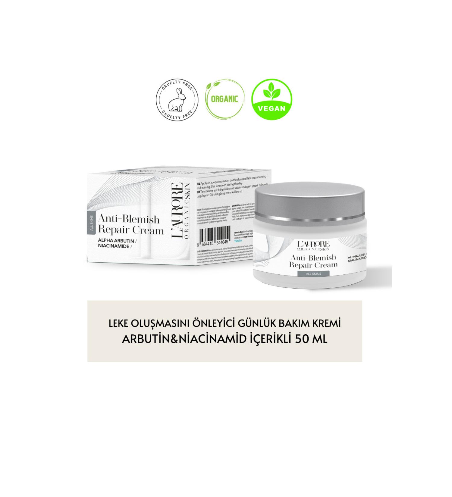 Laurore Organic Skin Anti-Blemish Daily Care Cream with Arbutin & Niacinamide 50 Ml. - Buy Online on GoSupps.com