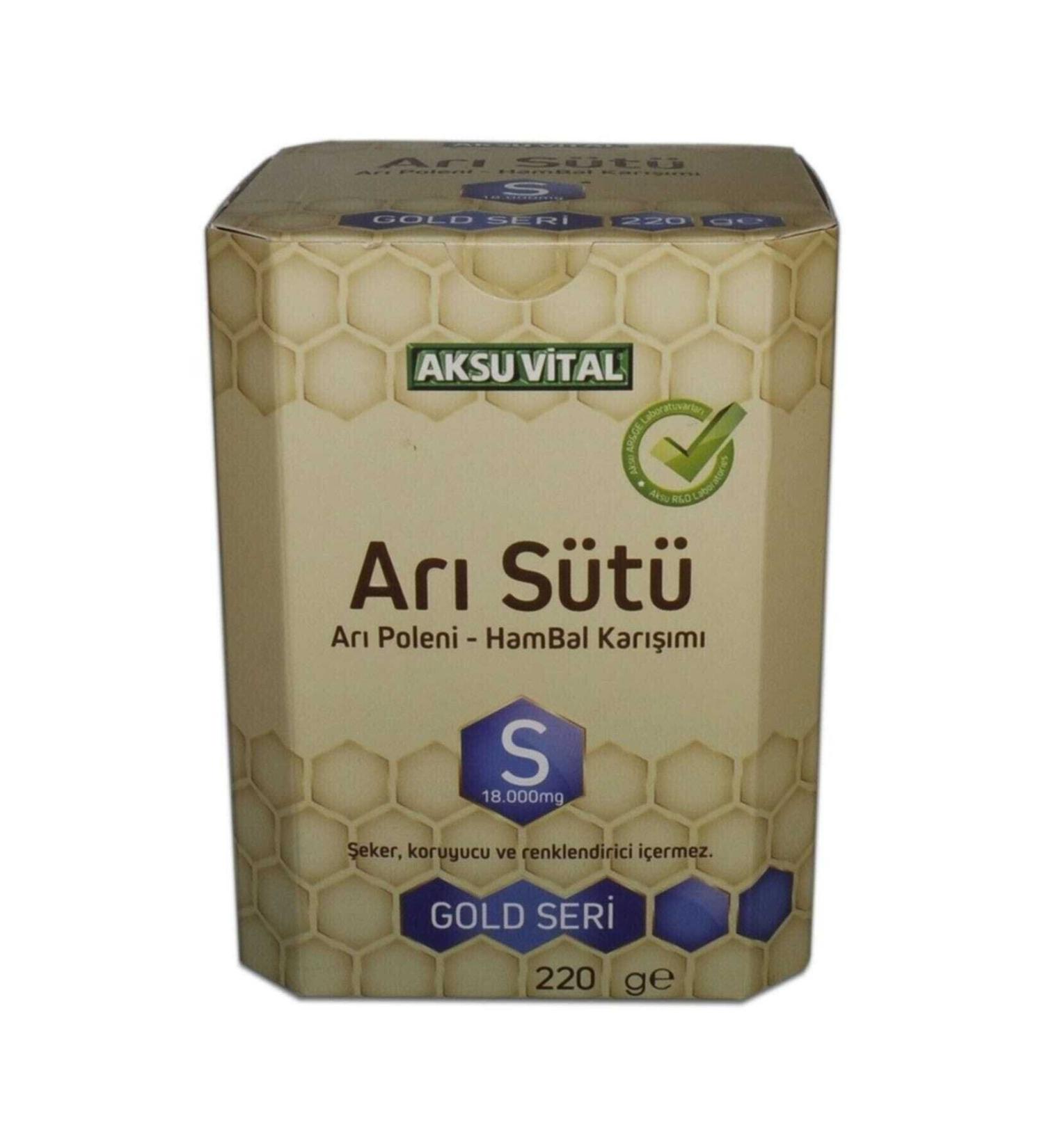 Aksu Vital Royal Jelly Bee Pollen Raw Honey Mix 18 000mg 220gr