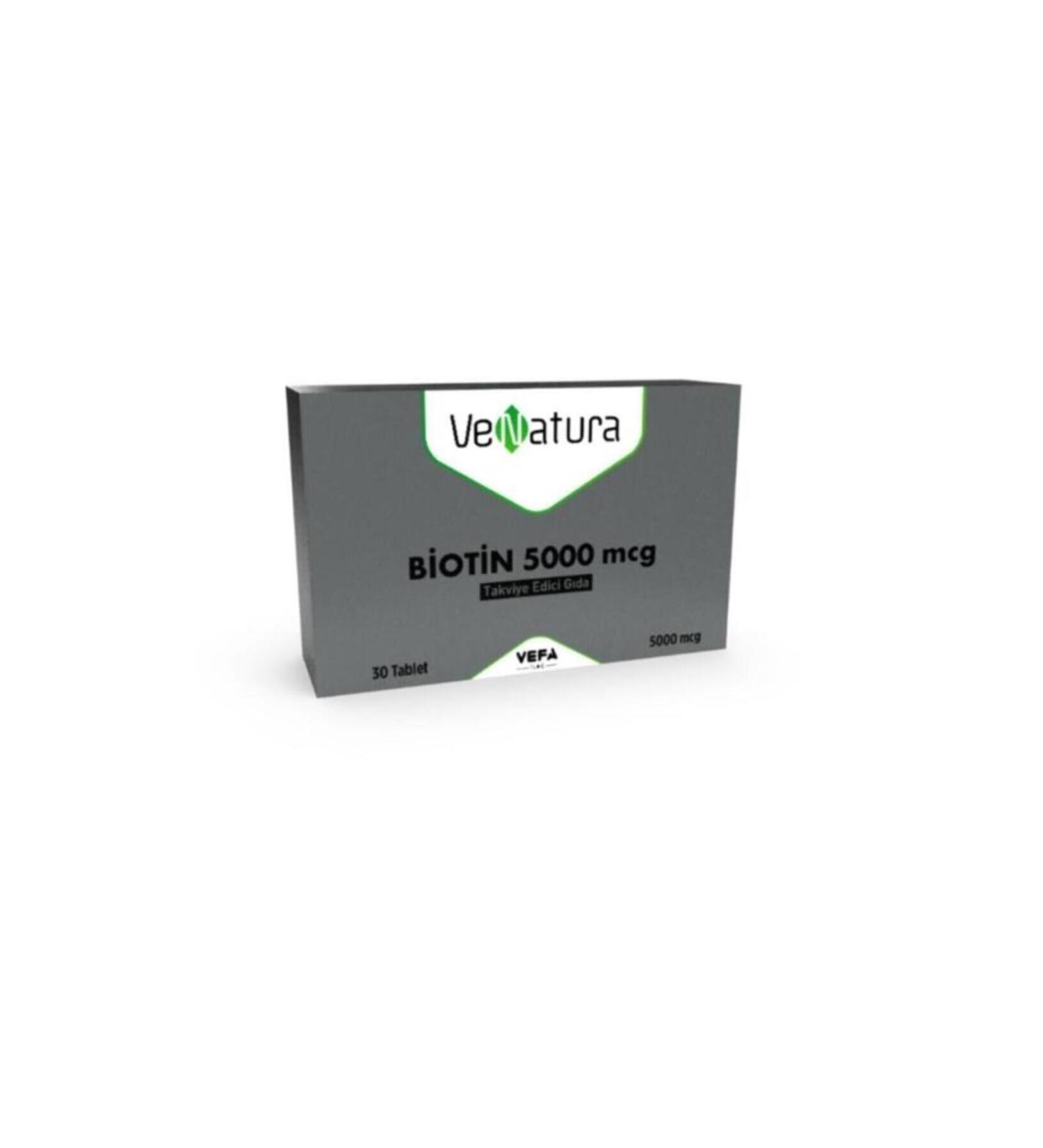 Venatura Biotin 5000 Mcg Food Supplement 30 Tablets 30tablets