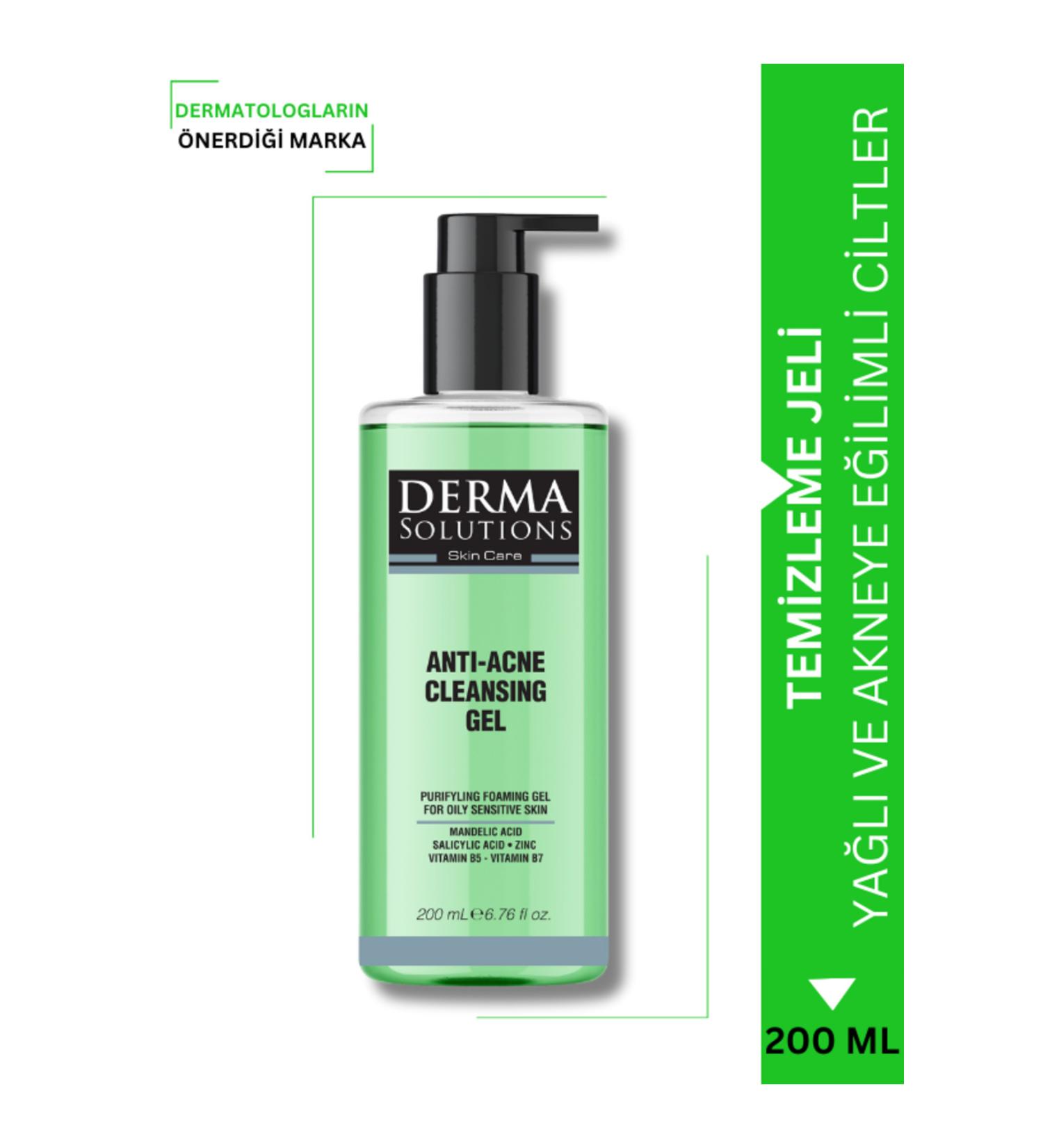 DermaSolutions Oily Acne Prone Skin Anti-Acne Cleansing Gel 200 ml - Buy Online on GoSupps.com