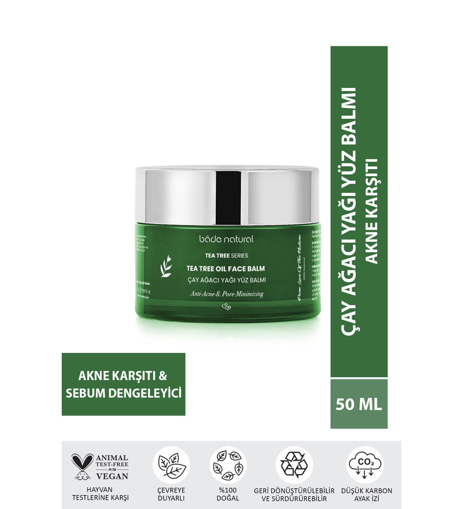 Bade Natural Tea Tree Anti-Acne and Pore Tightening Purifying Face Balm 50 ml - Buy Online on GoSupps.com