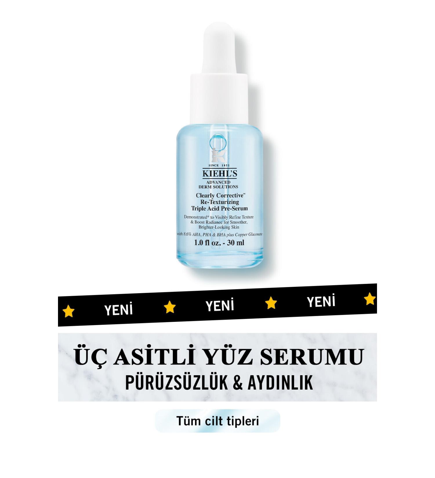 Kiehl's Clearly Corrective Smoothing Triple Acid Peeling Skin Serum - with AHA BHA and PHA - Buy Online on GoSupps.com
