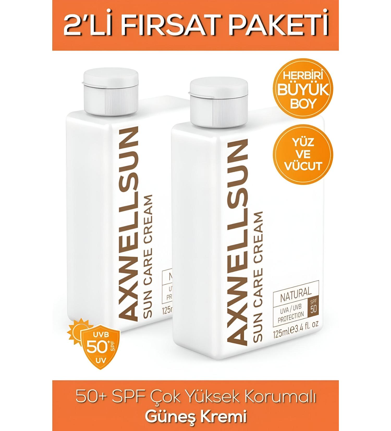 AXWELL 50 Spf+ 2 Li Deal Set Anti-Stain Moisturizer High Protection Sun Cream - Buy Online on GoSupps.com