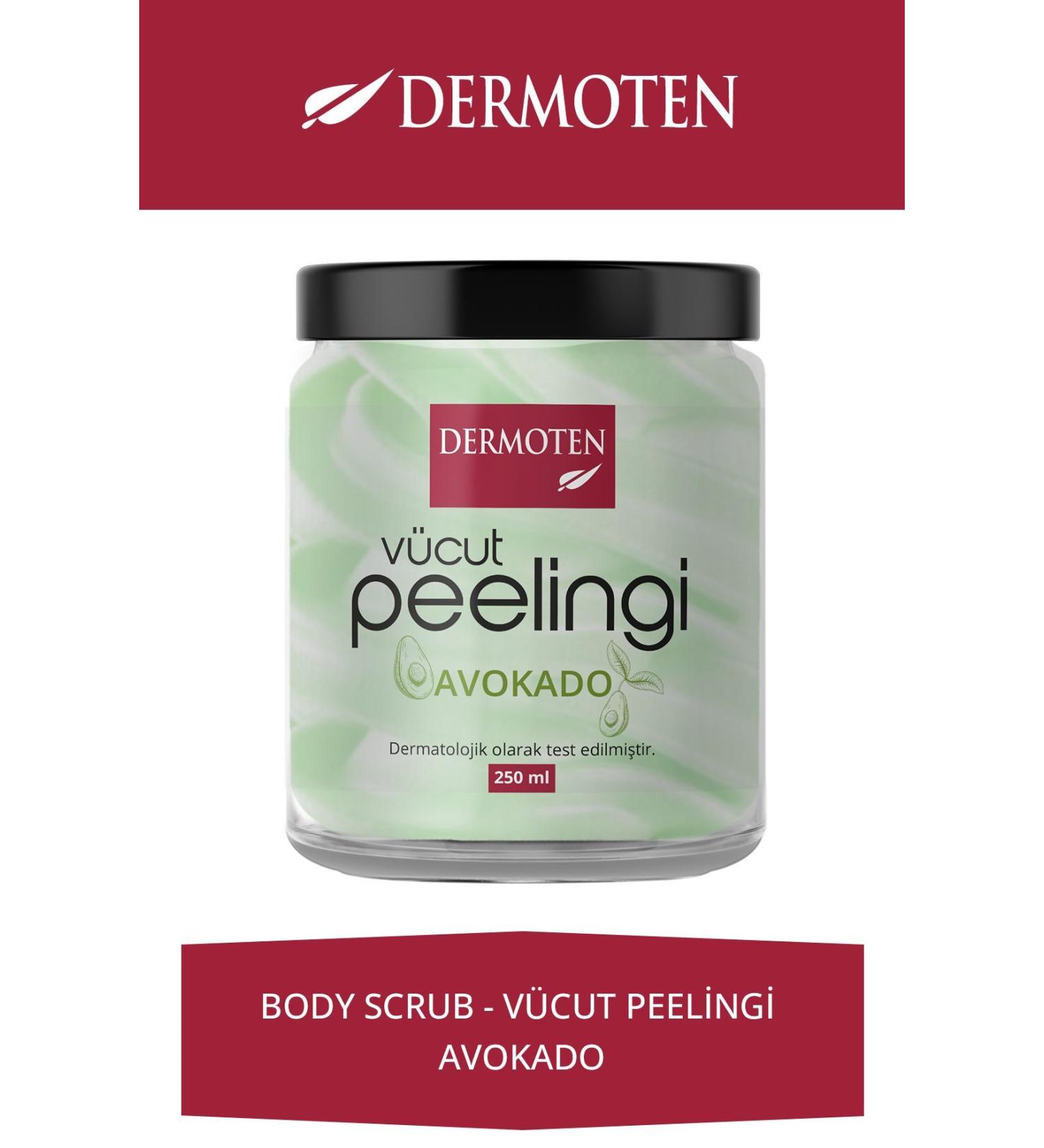 Dermoten Body Scrub Avocado Essence Nourishing Purifying Moisturizing Body Peeling 250 ml - Buy Online on GoSupps.com