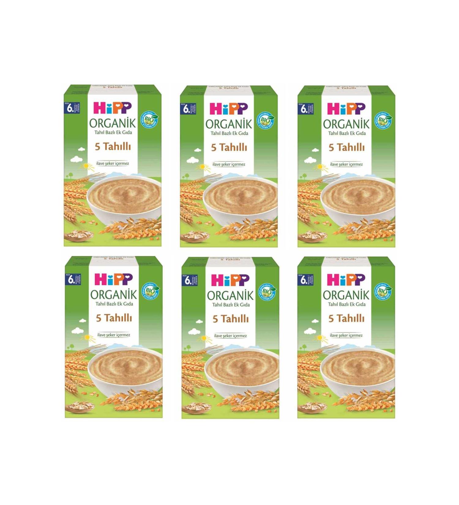 Hipp Organic 5 Grain 6 Months Spoon Food 200 gr 6 Pieces