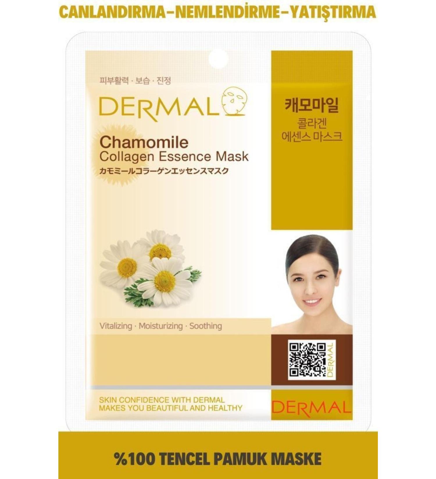 Dermal Revitalizing Moisturizing Smoothing Camomile Extract Collagen Mask 23 Gr