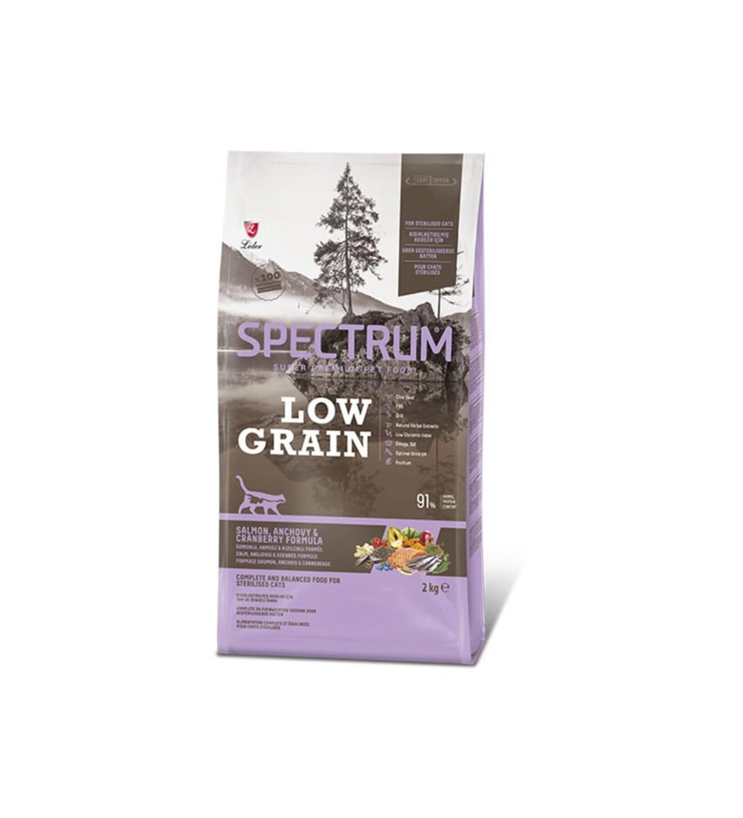 Spectrum Low Grain Salmon Anchovy Blueberry Sterilized Cat Food 2 Kg