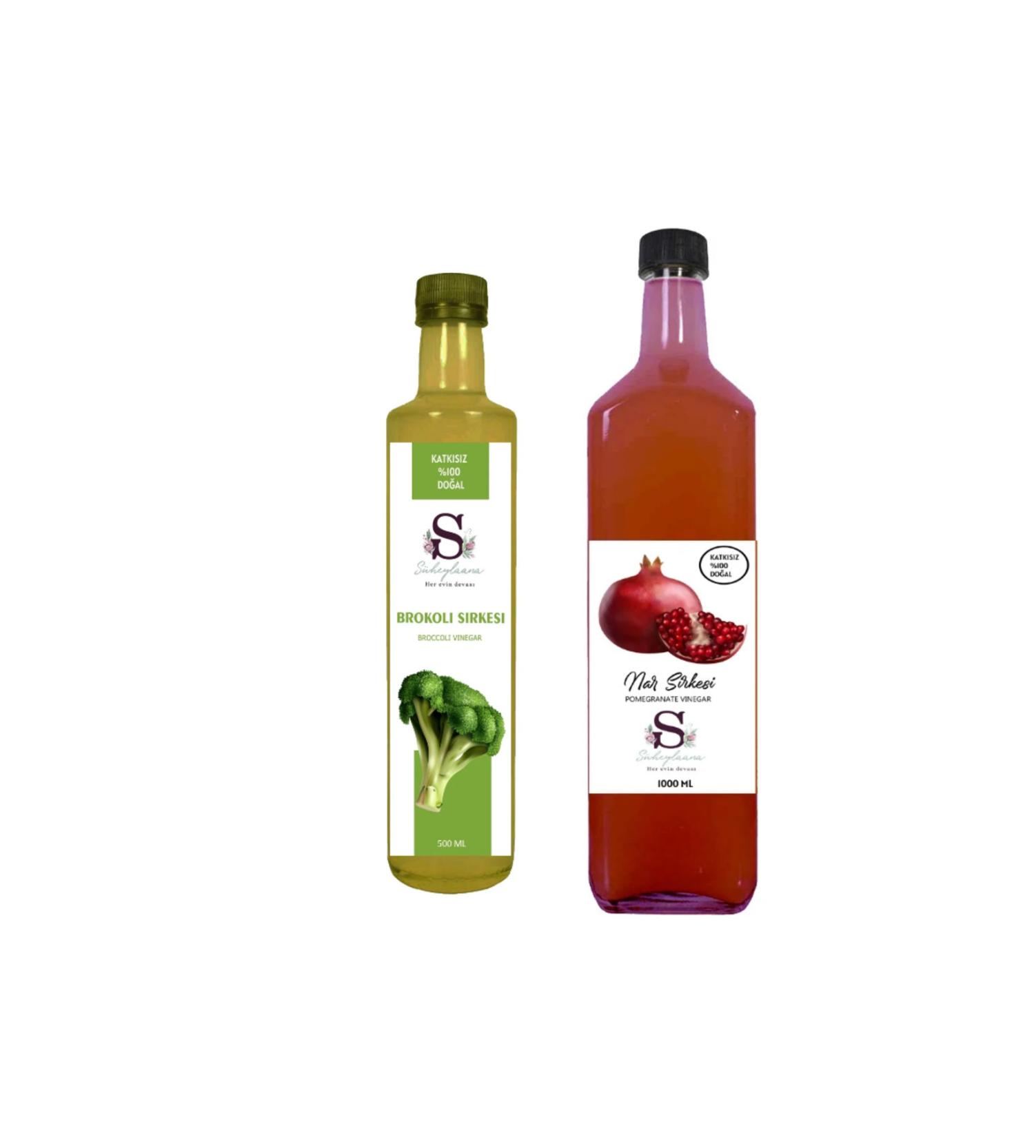 S heylaana Natural Broccoli Vinegar 500 ml and Pomegranate Vinegar 1000 ml