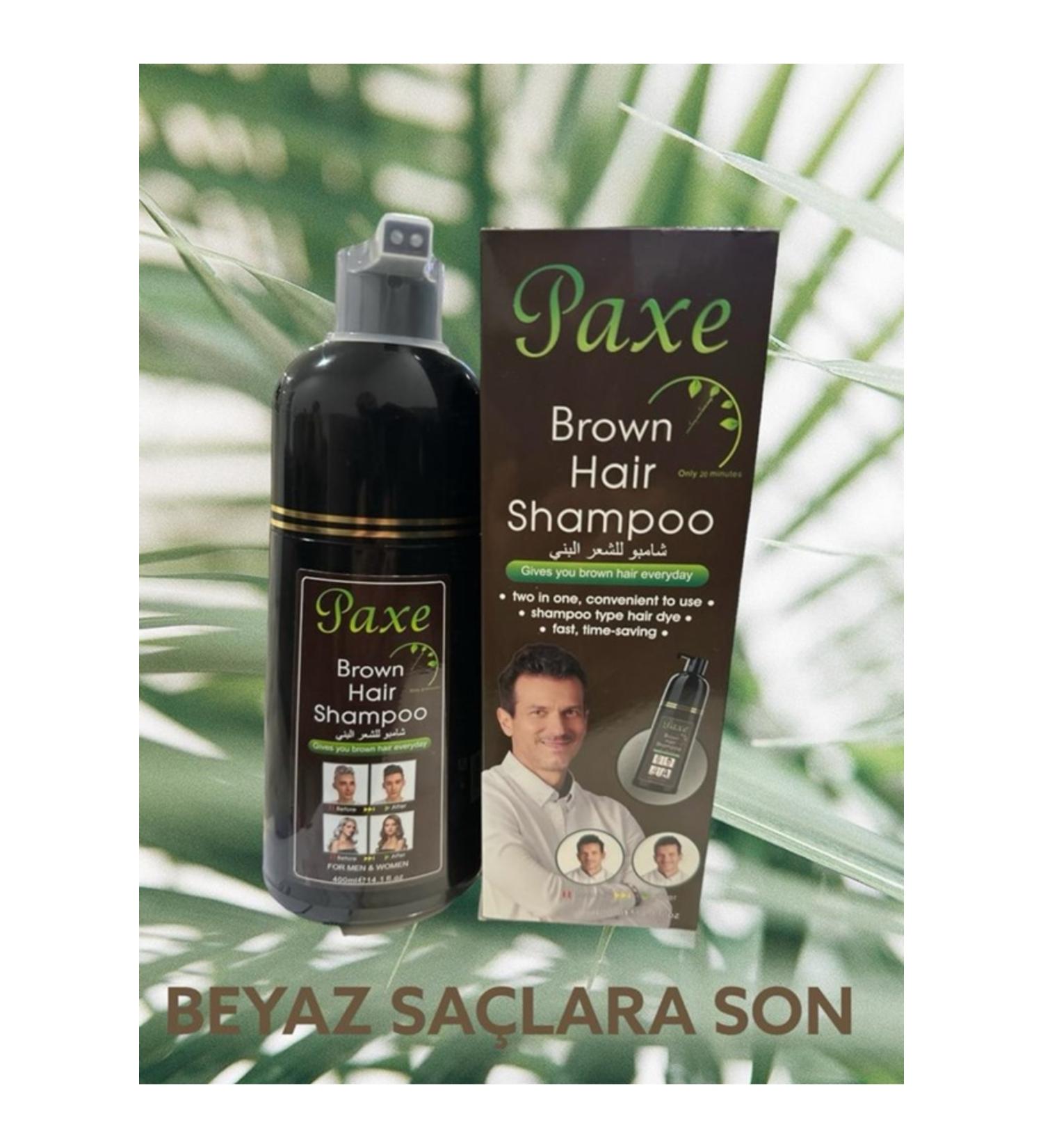 Paxe Brown Hair Shampoo White Hair Concealer Shampoo Brown Color 400ML