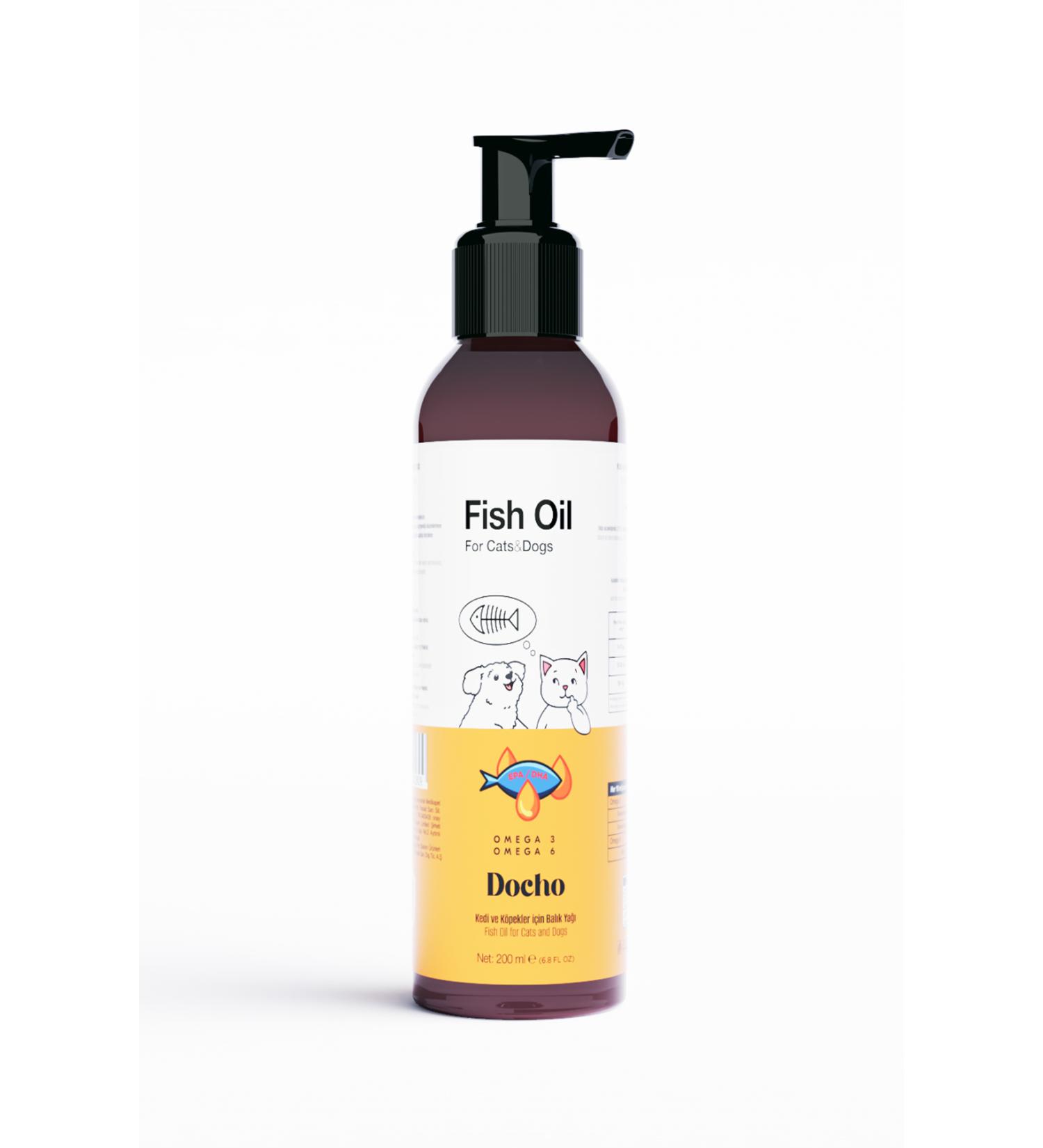 Docho Fish Oil with Omega 3 and 6 for Cats and Dogs 200 ml - Buy Online on GoSupps.com