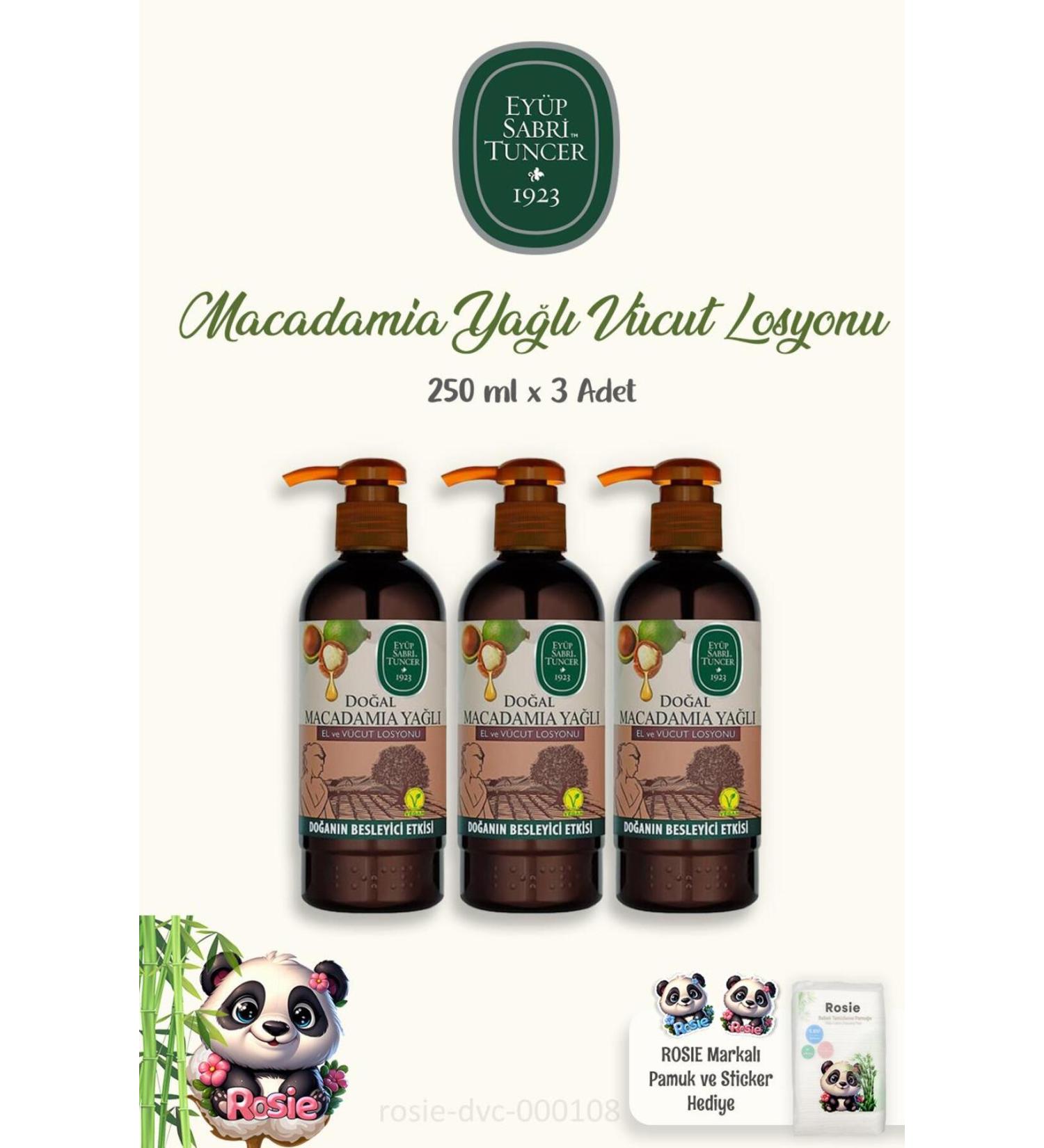 Ey p Sabri Tuncer 3-Piece Natural Macadamia Oil Hand and Body Lotion 250 ml and ROSIE - Buy Online on GoSupps.com