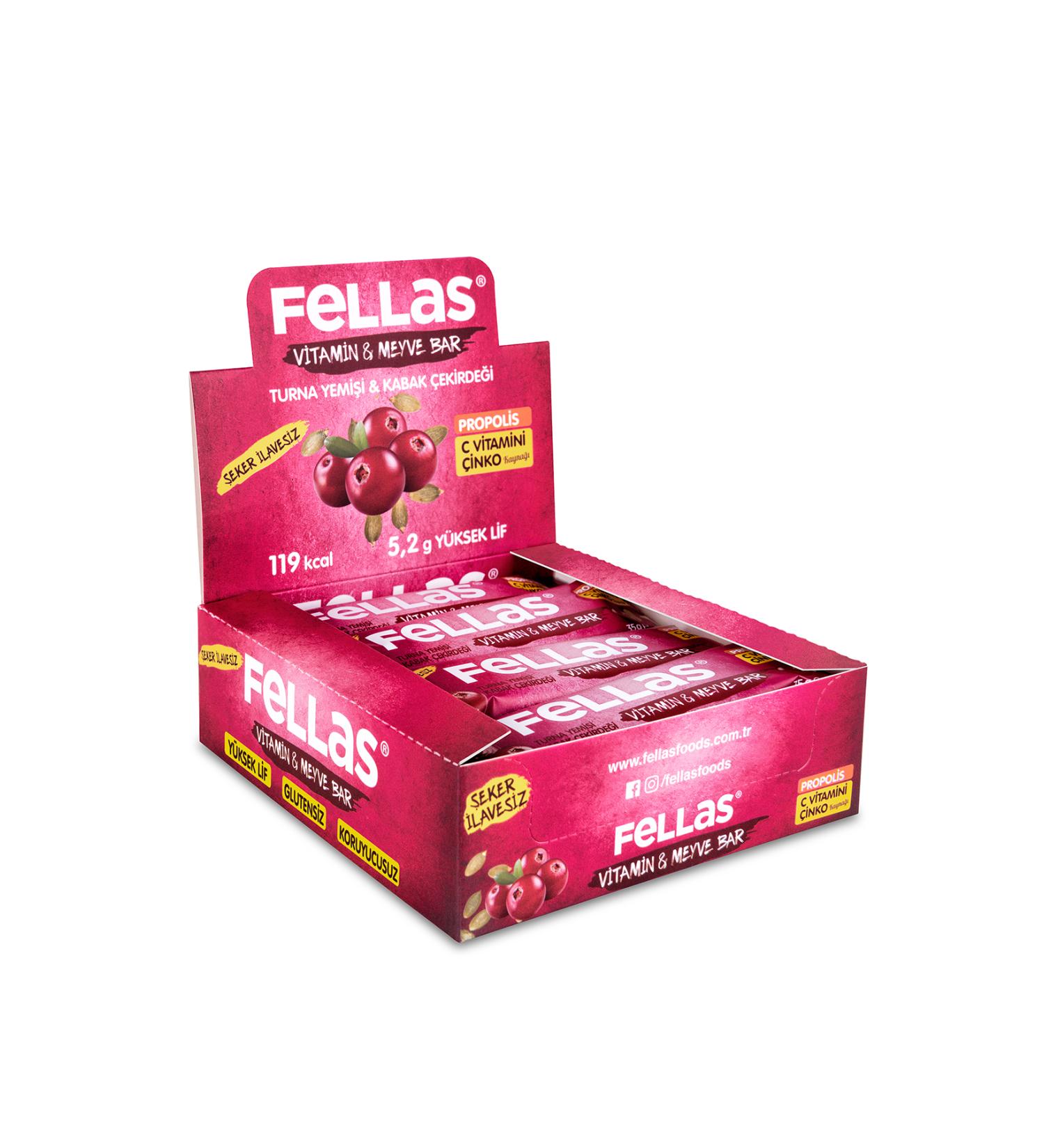 Fellas Vitamin & Fruit Bar - Cranberry and Pumpkin Seeds 35 gr X 12 Pieces - Buy Online on GoSupps.com