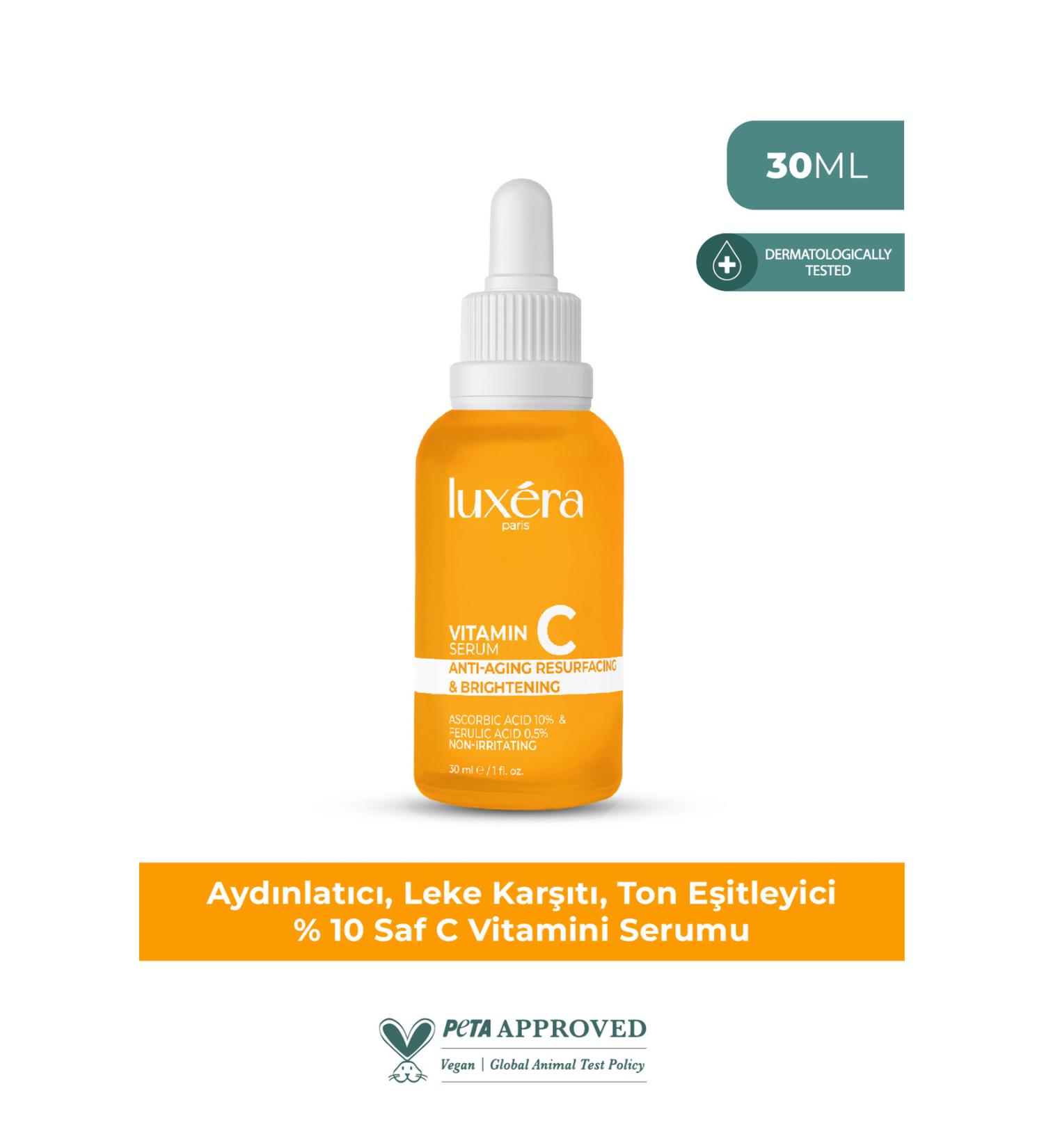 luxera paris Anti-Spot Brightening Vegan Vitamin C Serum (Ascorbic Acid Ferulic Acid) 30 ml - Buy Online on GoSupps.com