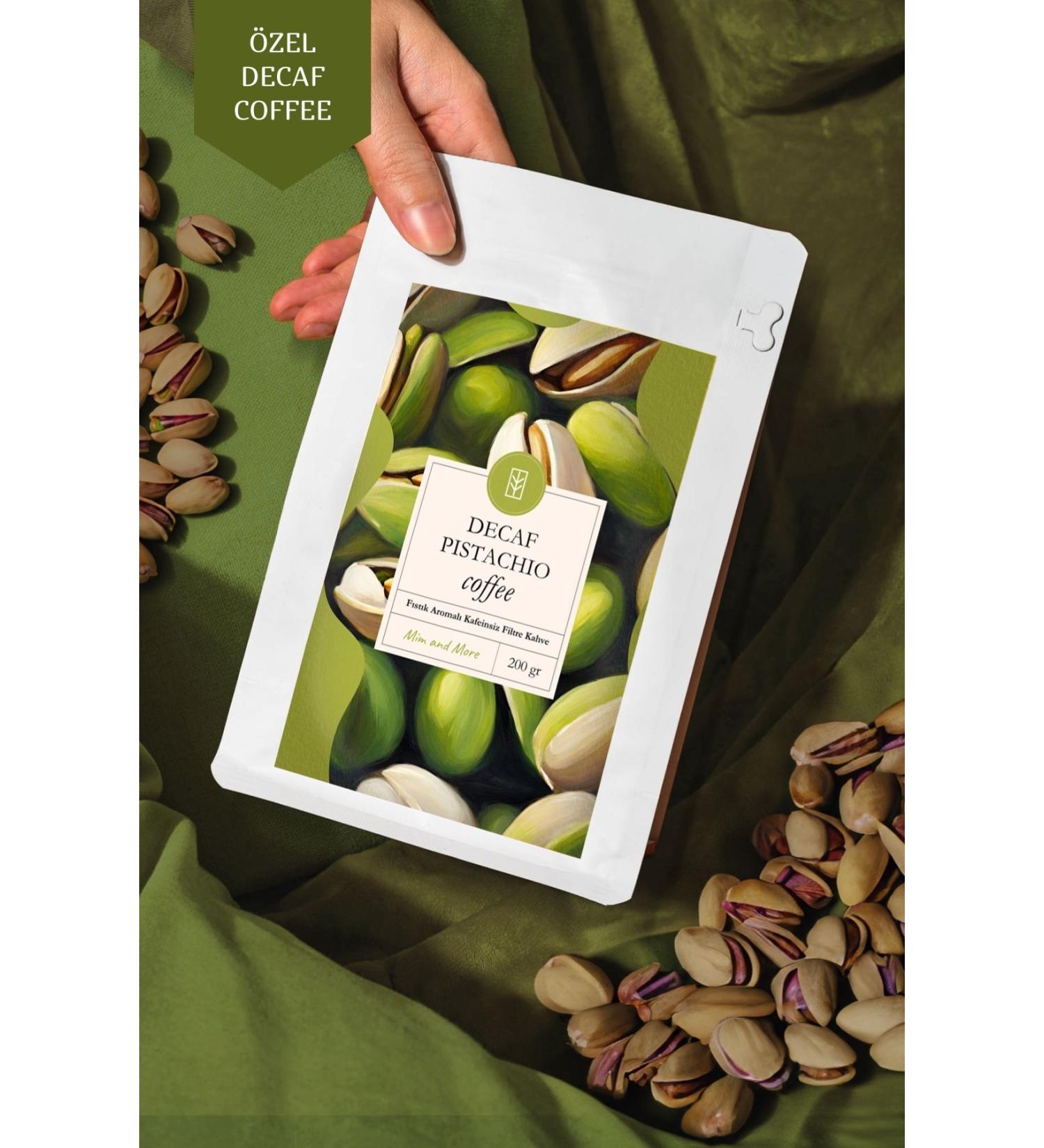 Mim and More Decaf Pistachio Coffee Decaffeinated Pistachio Flavored Filter Coffee 200 Gr - Buy Online on GoSupps.com