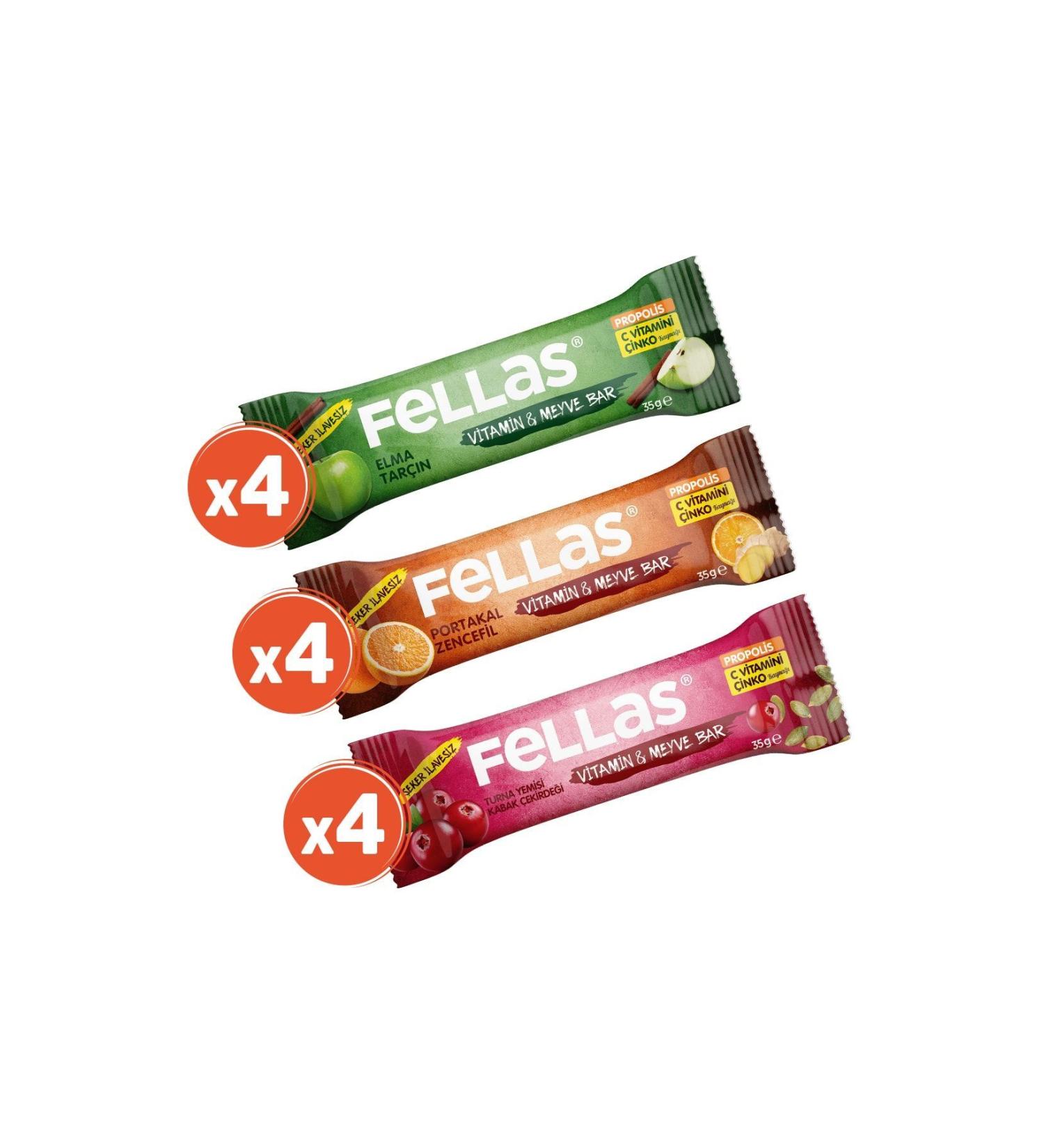 Fellas Vitamin & Fruit Bar Mixed Box 12 Pieces (3 Types)