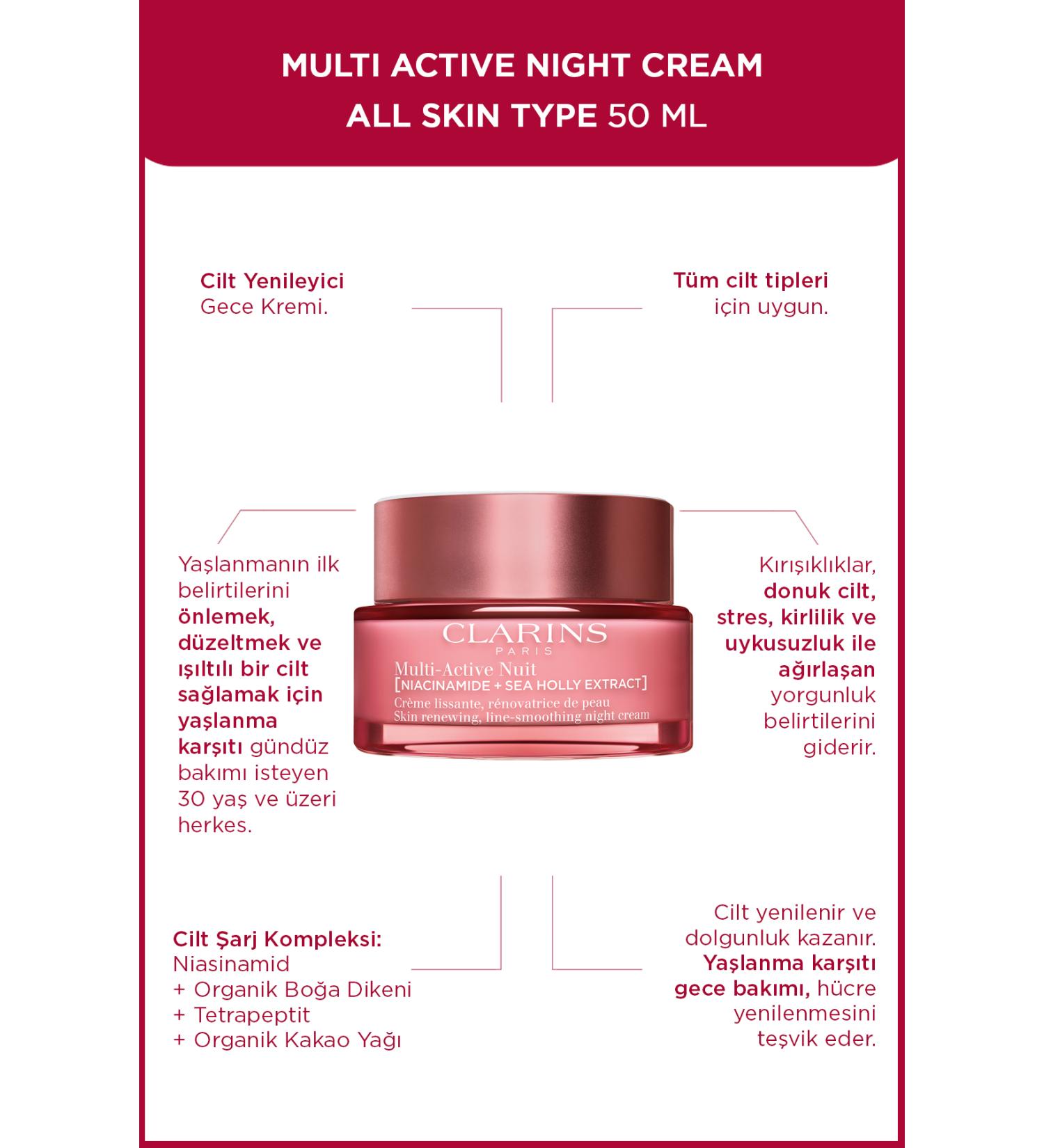 Clarins Multi Active Night Cream For All Skin Types 50ml - Buy Online on GoSupps.com