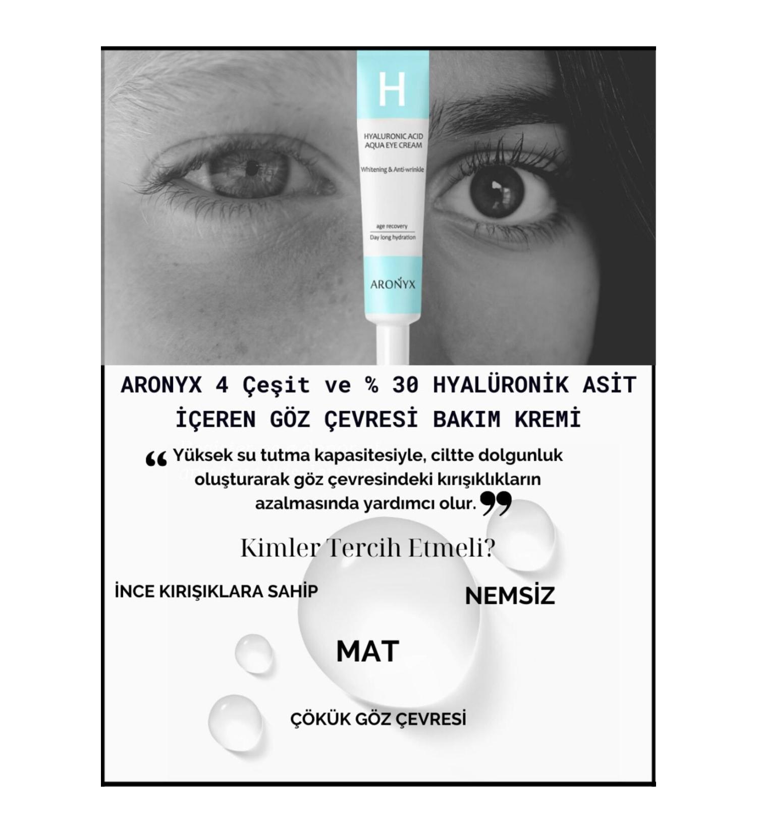 Aronyx Hyaluronic Acid Intense Moisture and Skin Plumping Anti-Wrinkle Whitening Eye Cream