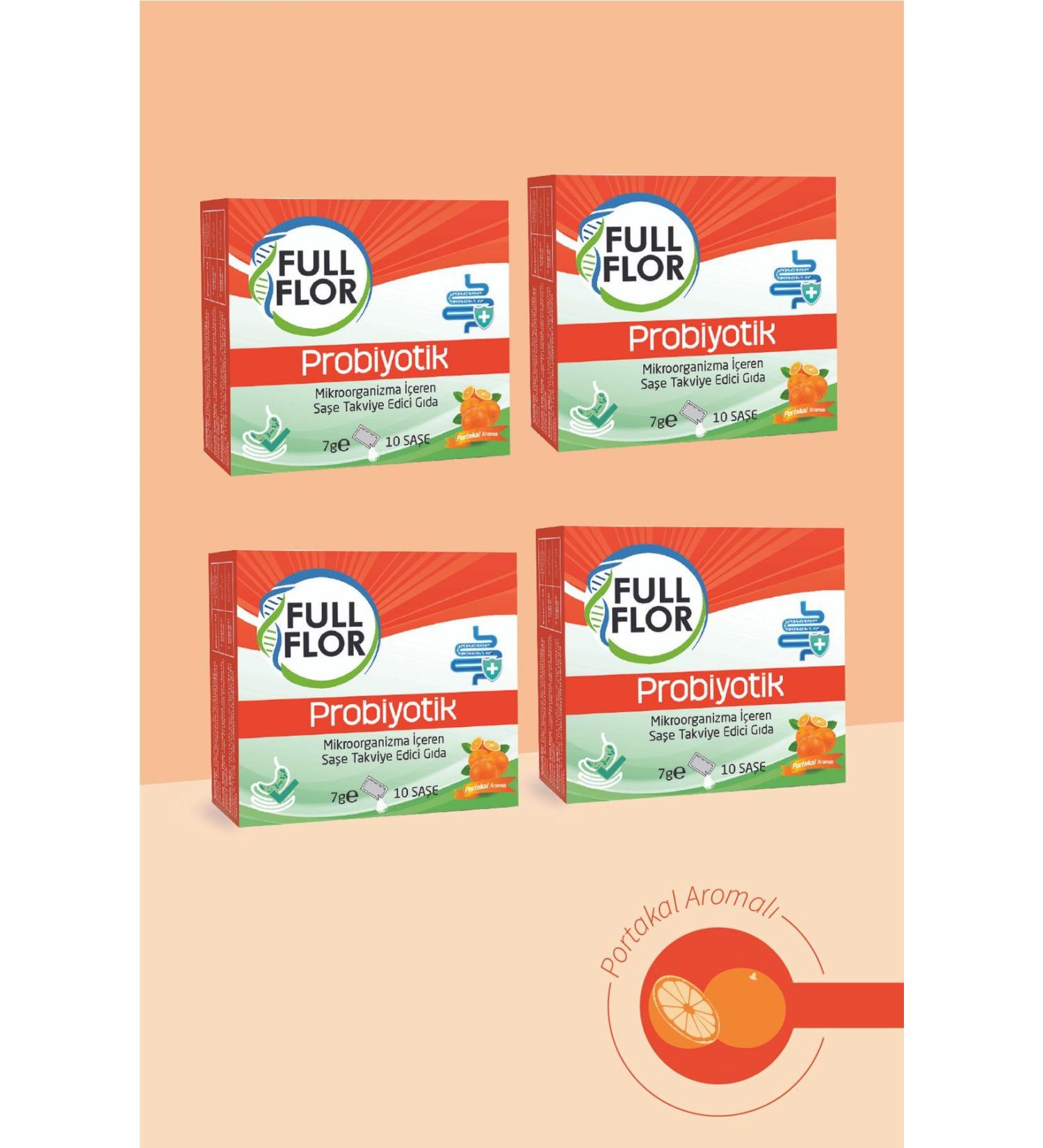 FULLFLOR 4x Probiotic Digestive Support Orange Prebiotic Containing 5 Billion Bacteria - Buy Online on GoSupps.com