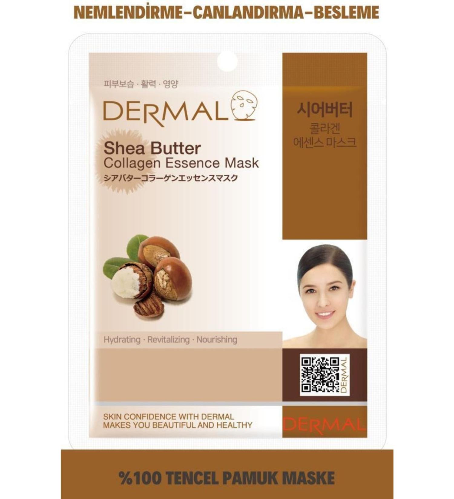 Dermal Moisturizing Revitalizing Nourishing Shea Butter Essence Collagen Mask 23 Gr