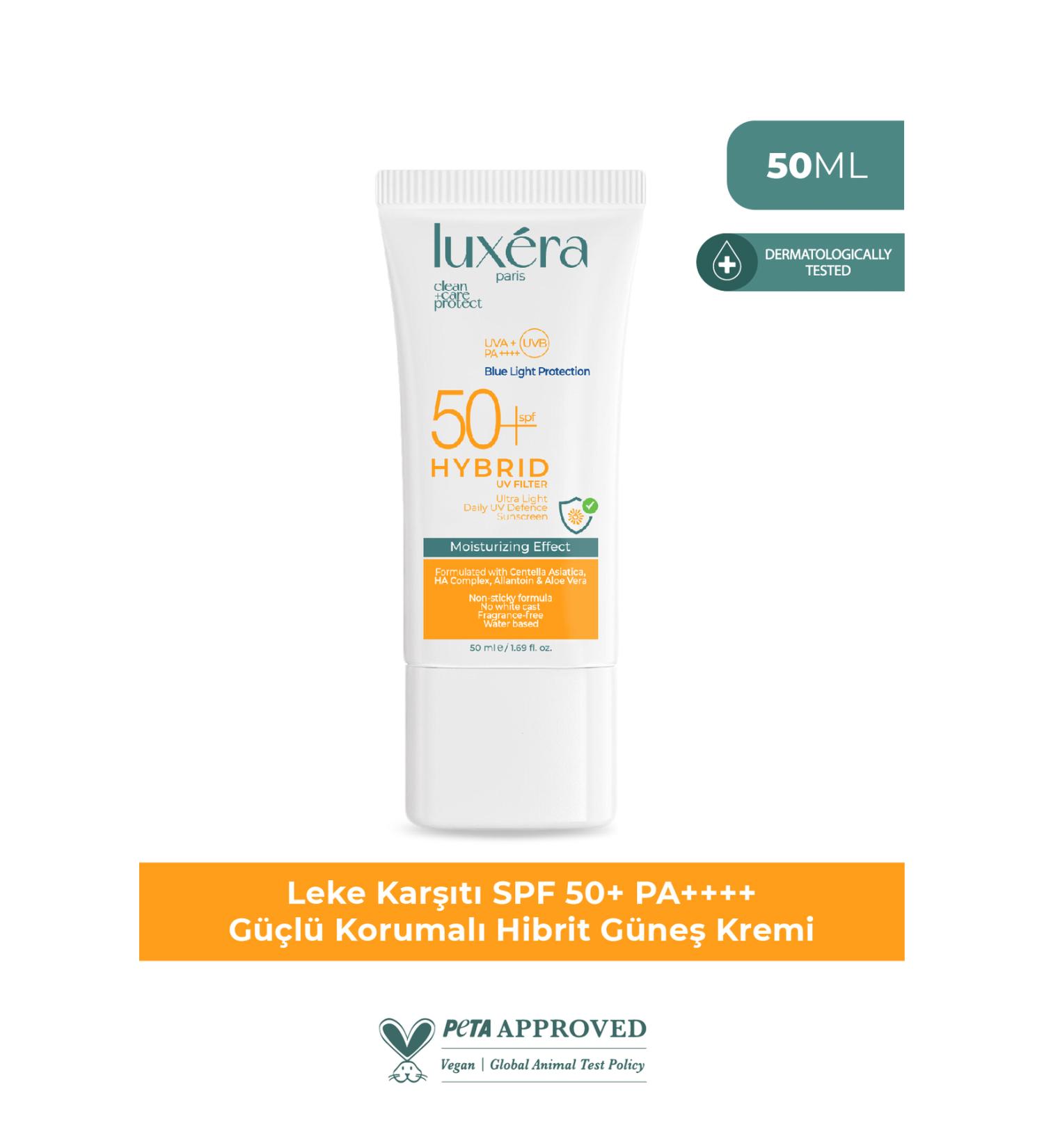 luxera paris anti-blemish spf 50+ pa++++ ultra light strong protection hybrid face sunscreen 50 ml - Buy Online on GoSupps.com