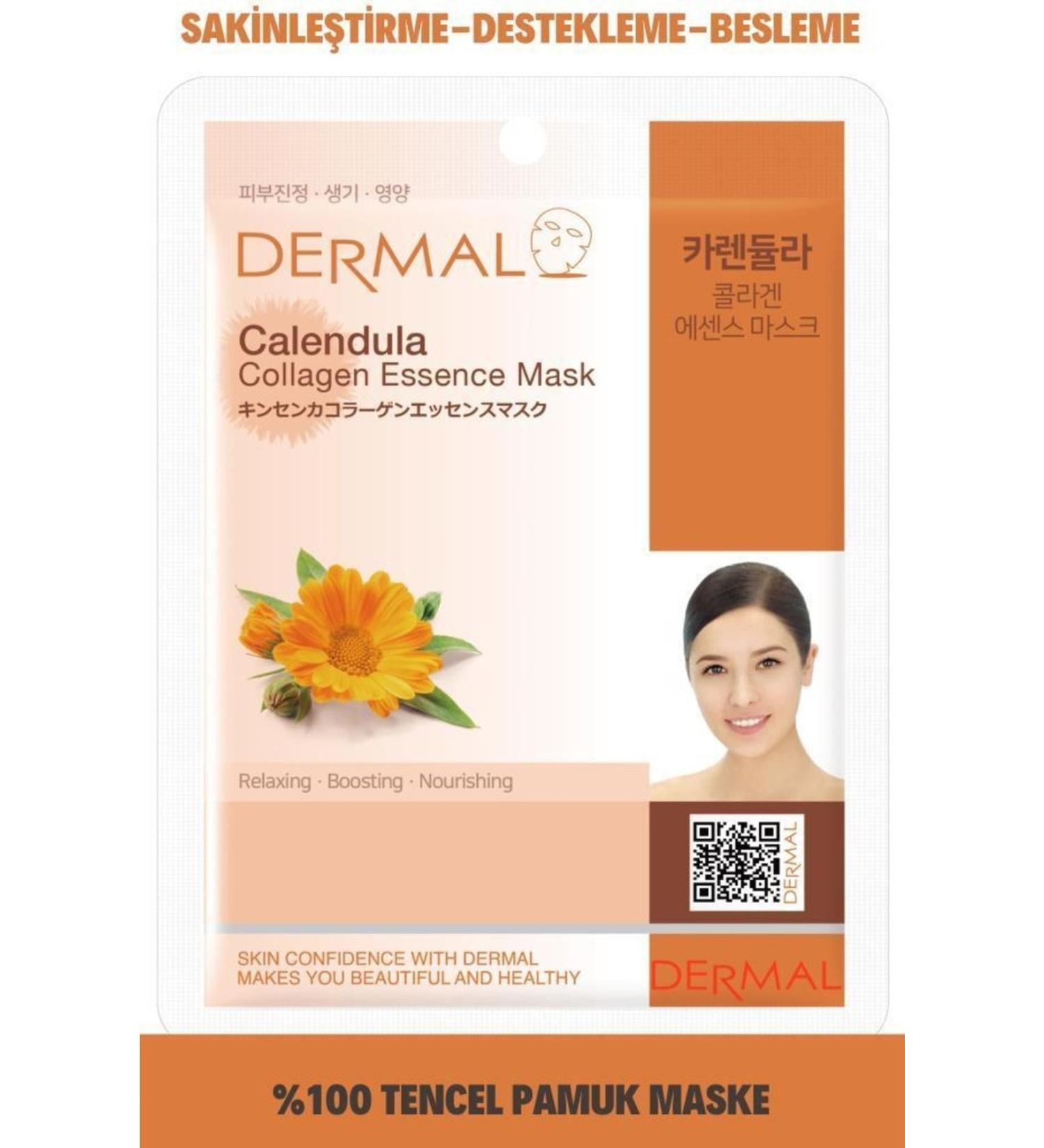 Dermal Calming Supportive and Nourishing Calendula Extract Collagen Mask 23 Gr