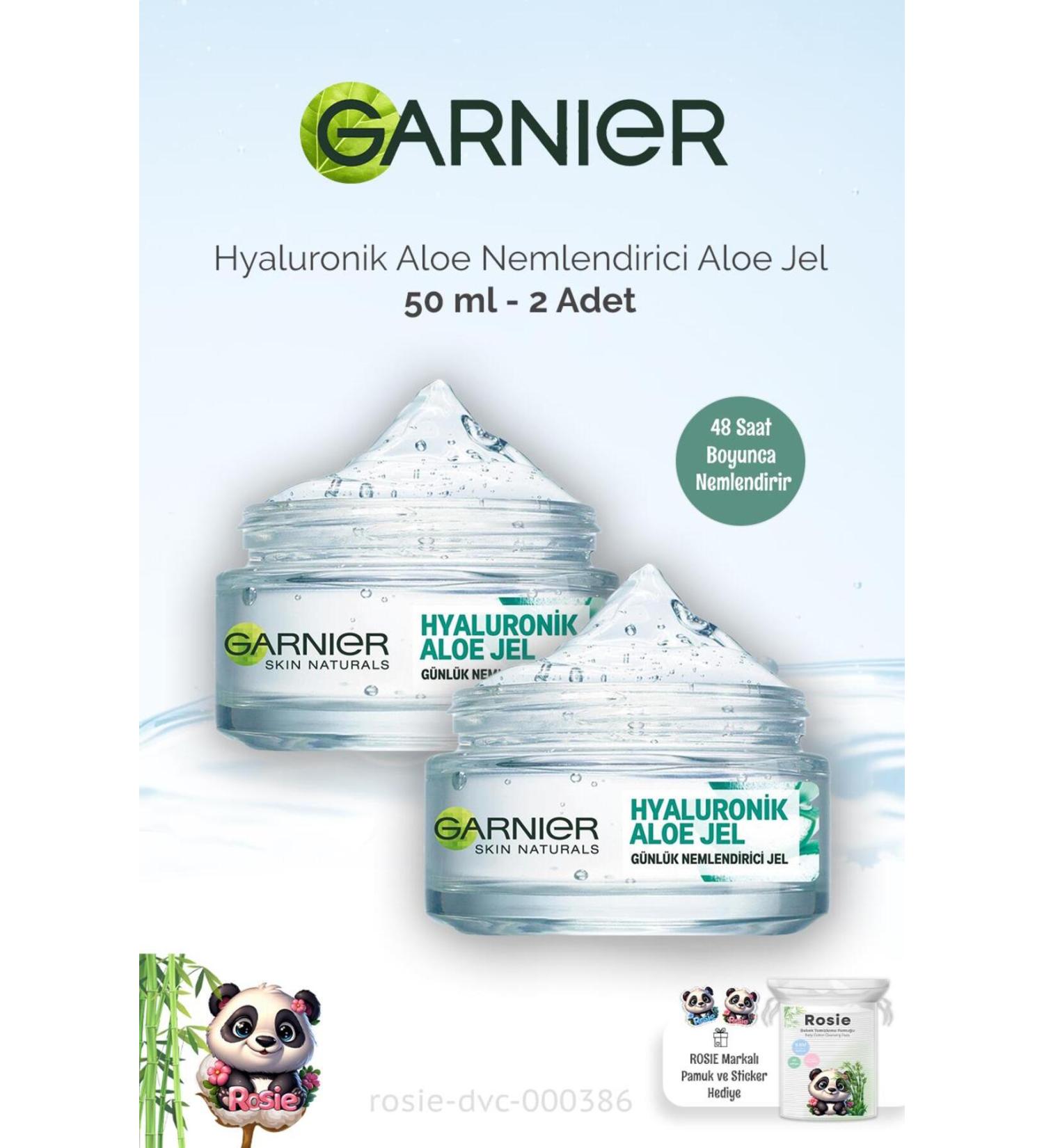 Garnier 2 Pieces Garnier Daily Moisturizing Hyaluronic Aloe Gel 50 ml and ROSIE - Buy Online on GoSupps.com