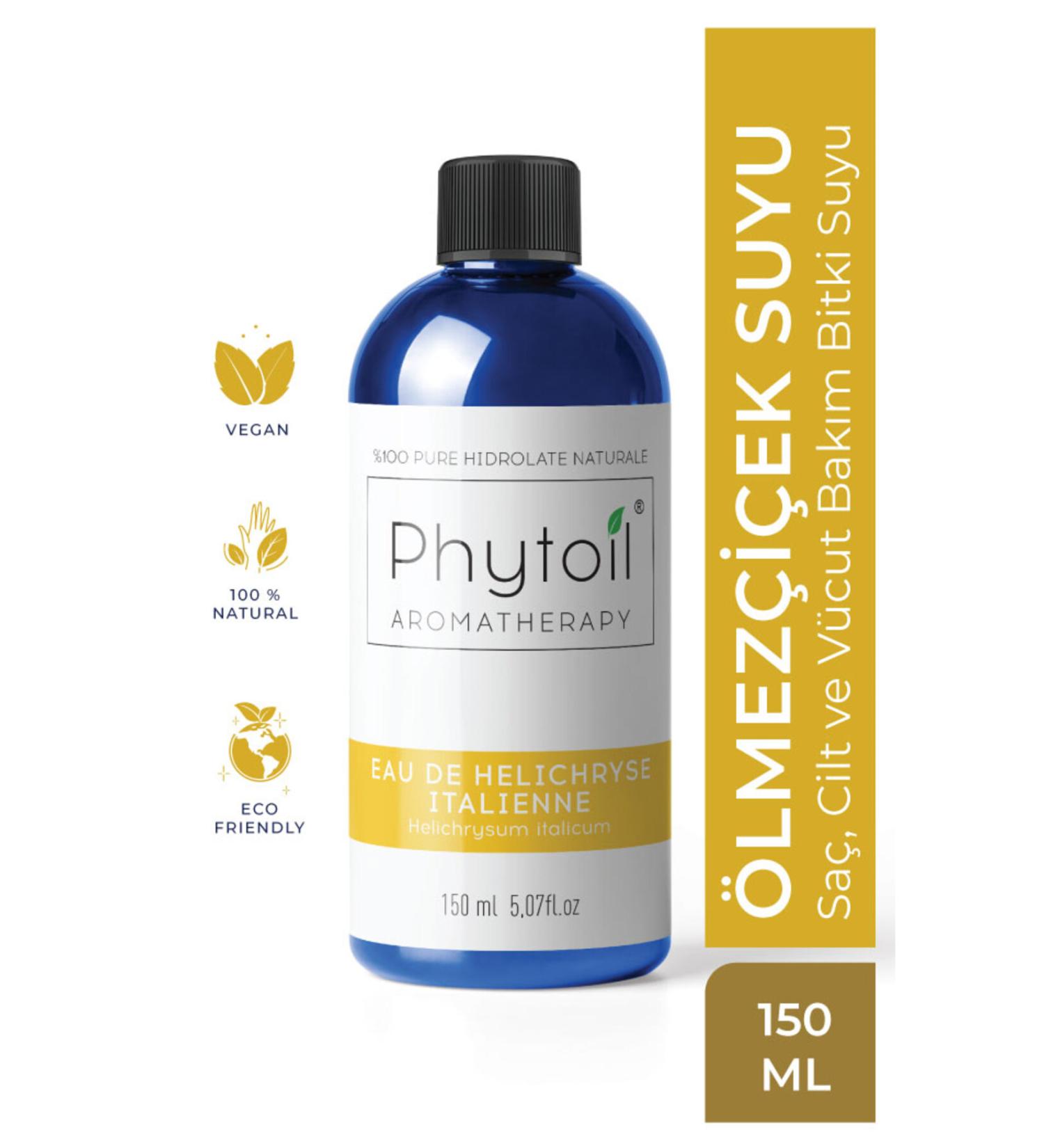 phytoil Organic Immortelle Water - Hair Skin and Body Care Plant Water - Eau De Helichryse Italiane 150 ml