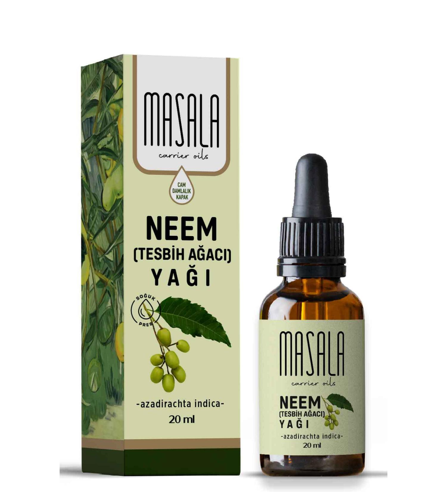 Masala Neem Oil 20 Ml. Cold Pressed Neem Carrier Oil - Buy Online on GoSupps.com