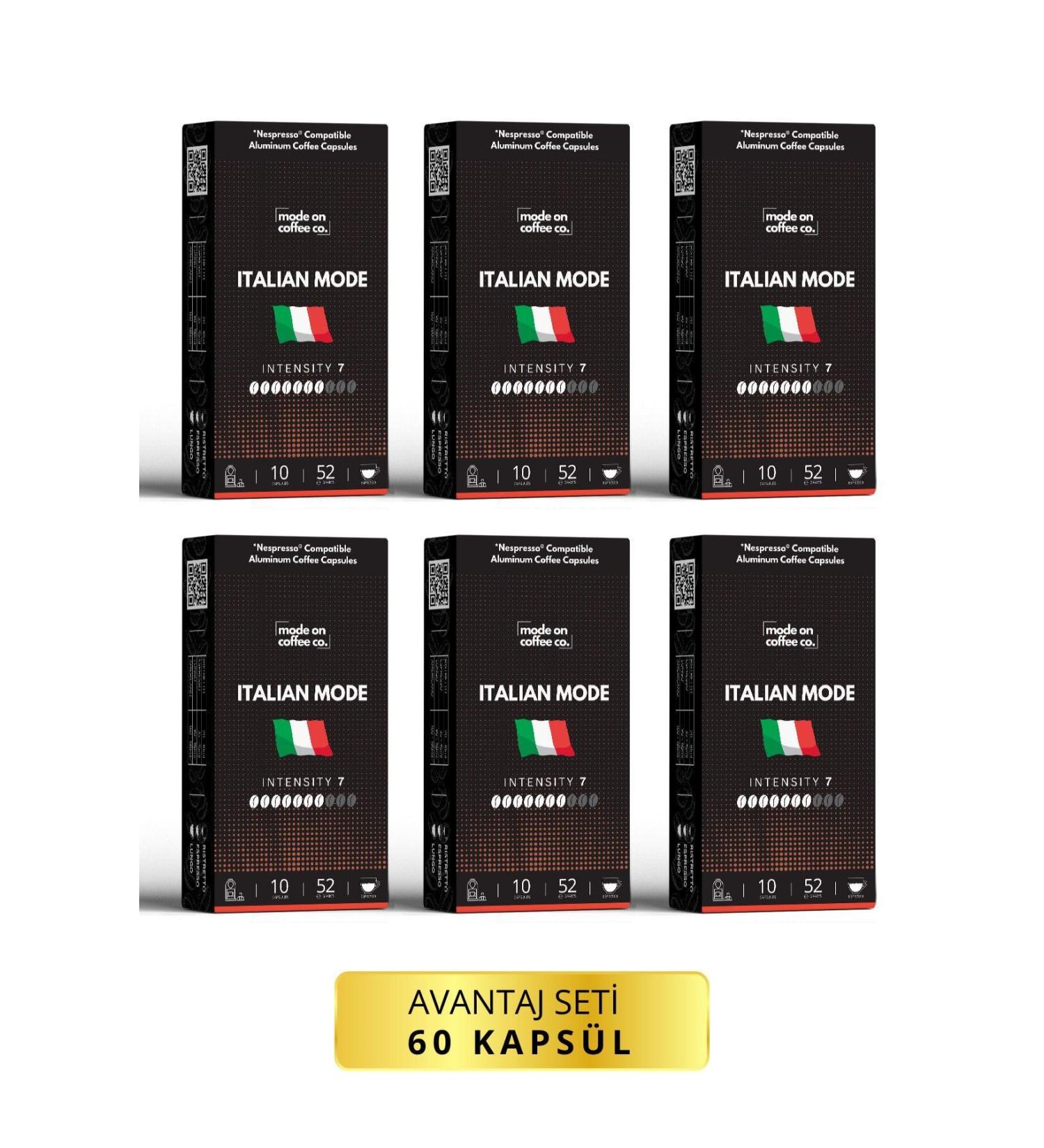 Mode On Coffee Co. Italian Mode Nespresso Compatible Aluminum Capsule Coffee Set - 60 Pieces - Buy Online on GoSupps.com