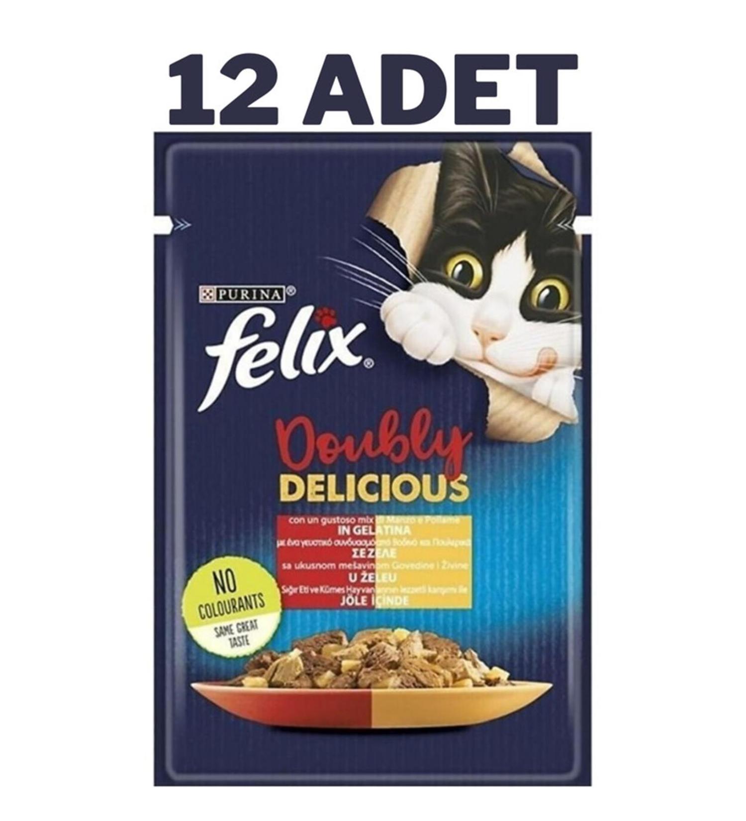 FELIX Felix Double Flavor Meaty and Winged Cat Canned Food 12x85 Gr