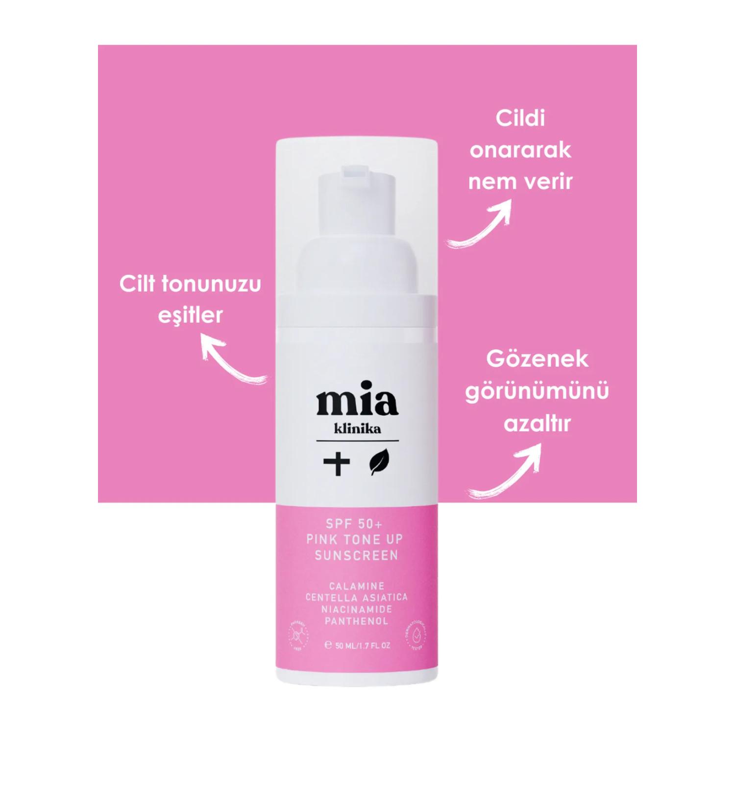 mia clinica spf 50 pink tone up equalizing pink face sunscreen
